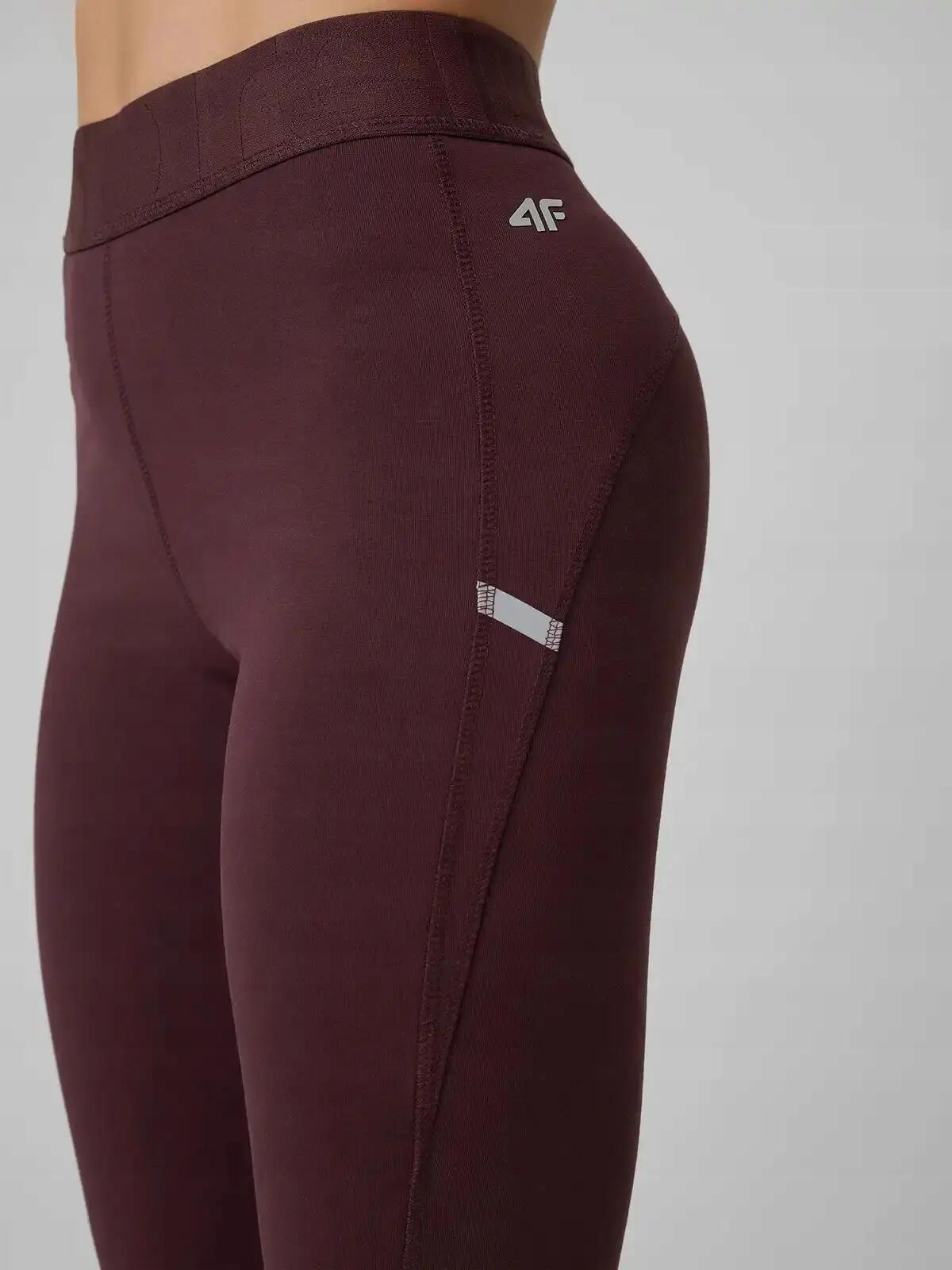 LEGGINSY DAMSKIE 4F DŁUGIE SPORTOWE NA SIŁOWNIĘ KOLOR BRĄZOWY 8/14