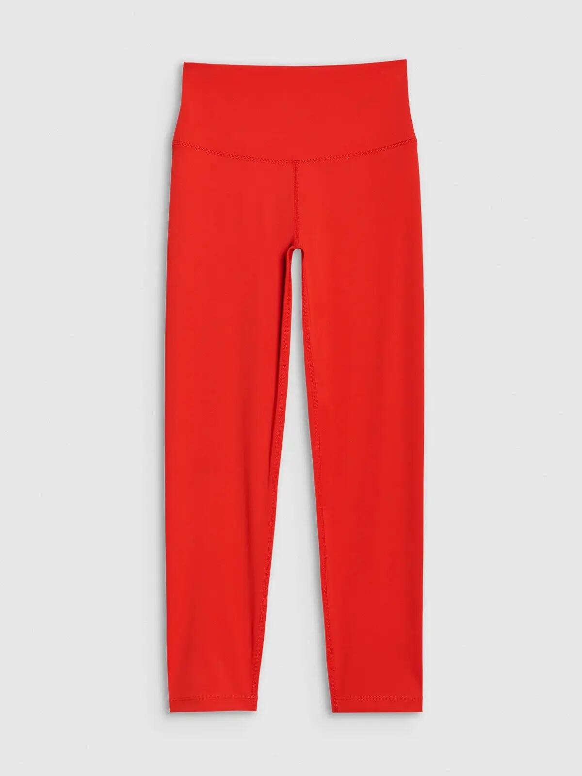 LEGGINSY DAMSKIE 4F FUNKCYJNE Z WYSOKIM STANEM KOLOR CZERWONY 6/8