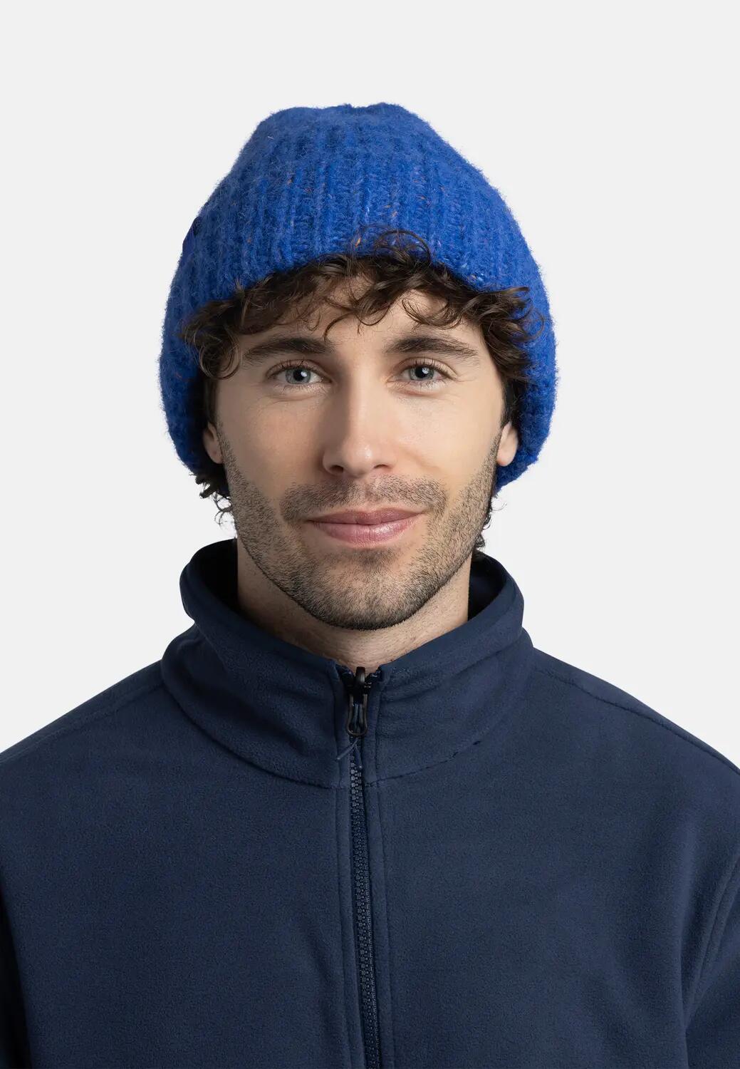Bonnet Knitted & Fleece Band Femme Buff Bleu TAILLE UNIQUE 3/5