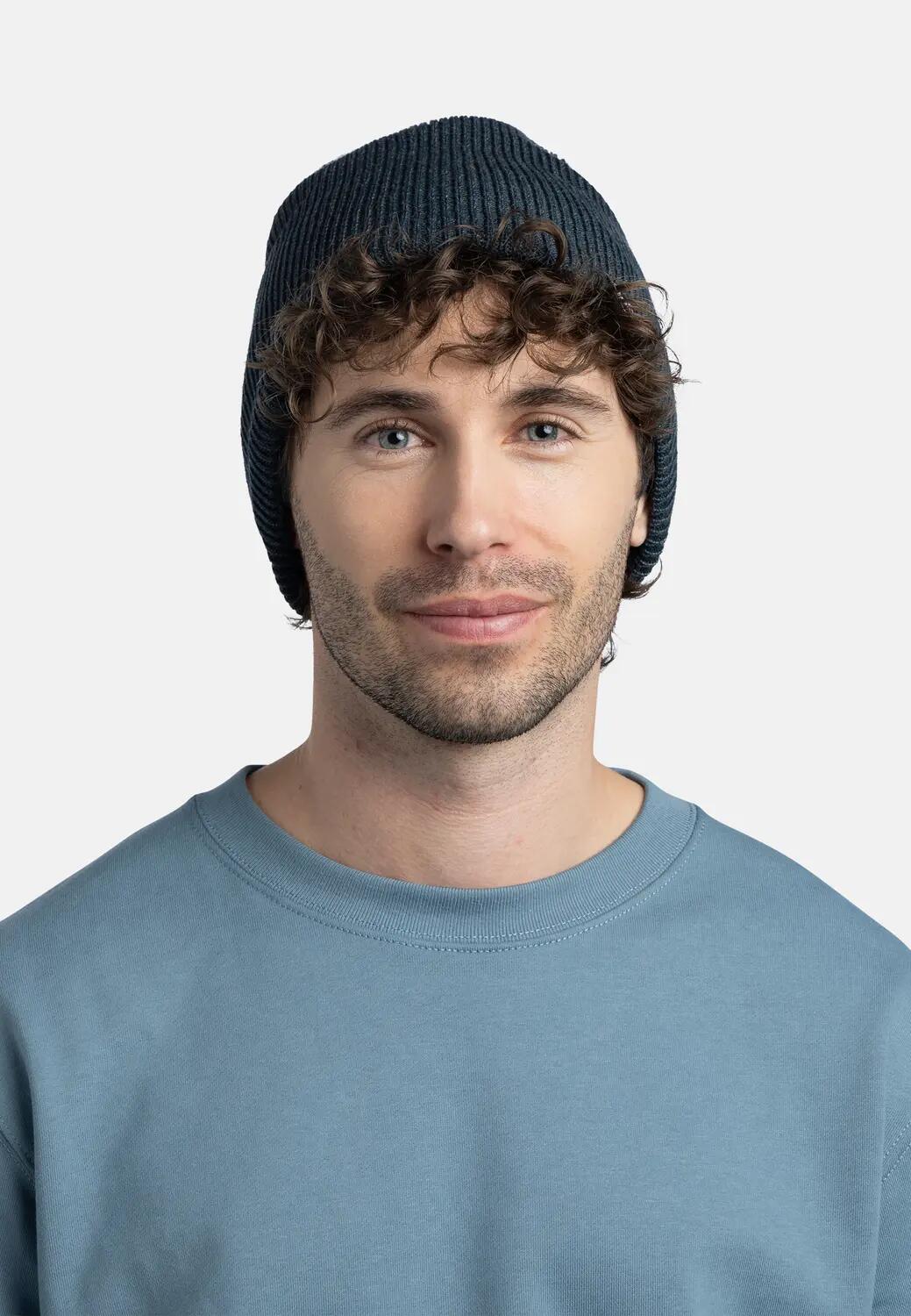 Bonnet Knitted & Full Fleece Unisex Buff Bleu TAILLE UNIQUE 3/5