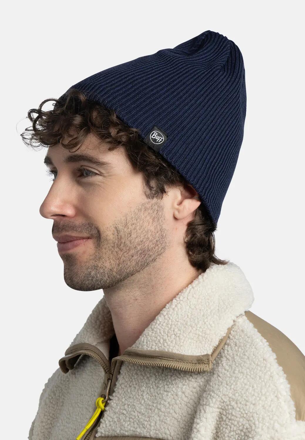 Bonnet Knitted & Full Fleece Unisex Buff Bleu foncé TAILLE UNIQUE 4/5