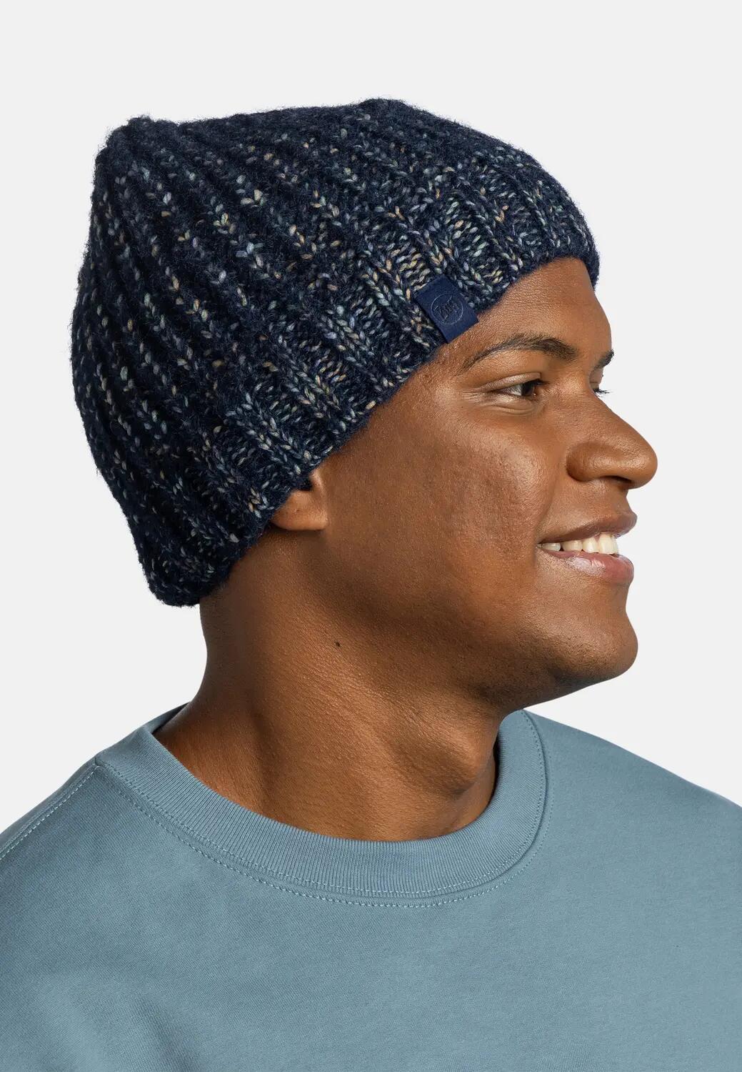 Bonnet Knitted & Fleece Band Femme Buff Bleu foncé TAILLE UNIQUE 4/5