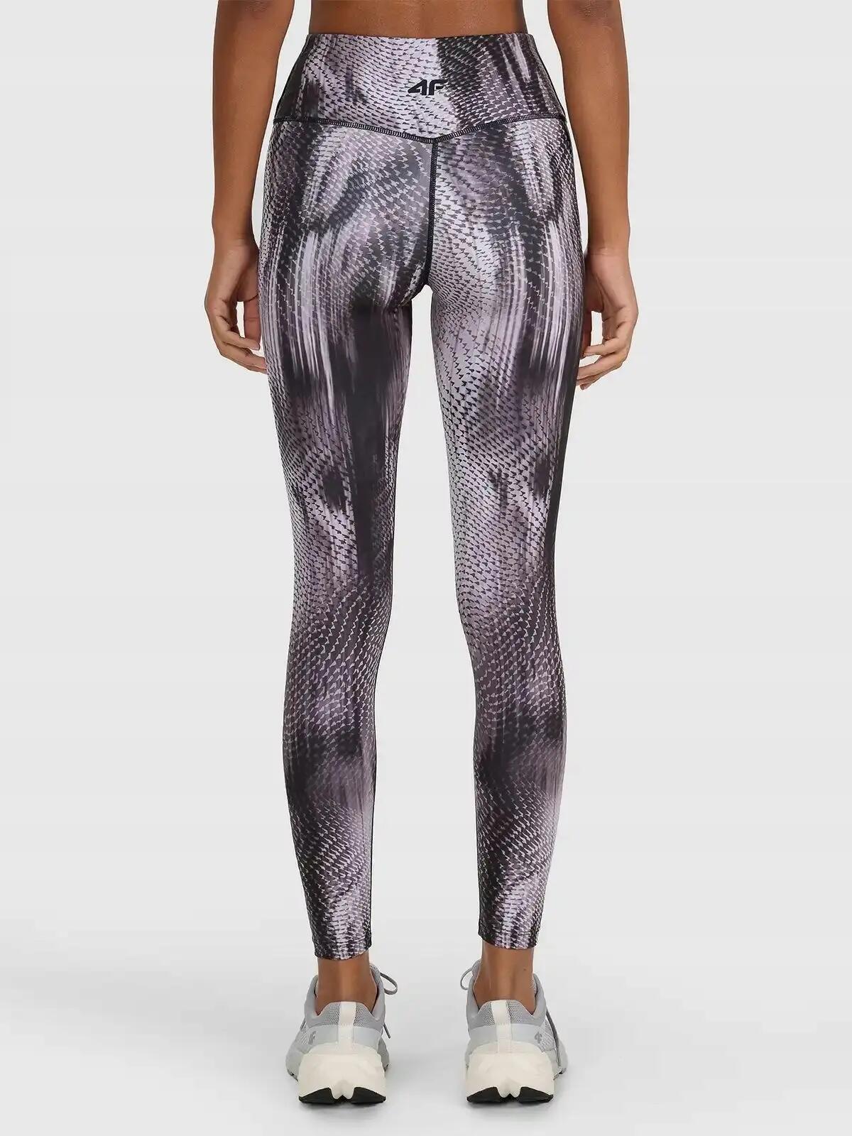 LEGGINSY DAMSKIE 4F TRENINGOWE SZYBKOSCHNĄCE Z WYSOKIM STANEM KOLOR SZARY 5/12
