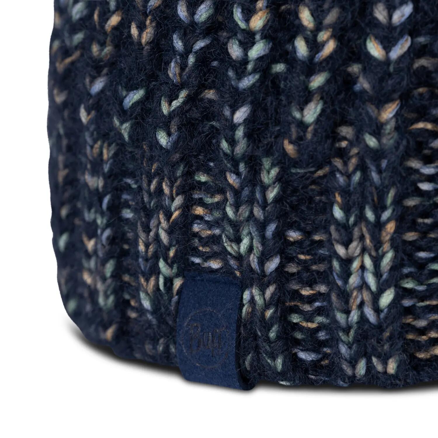 Bonnet Knitted & Fleece Band Femme Buff Bleu foncé TAILLE UNIQUE 2/5
