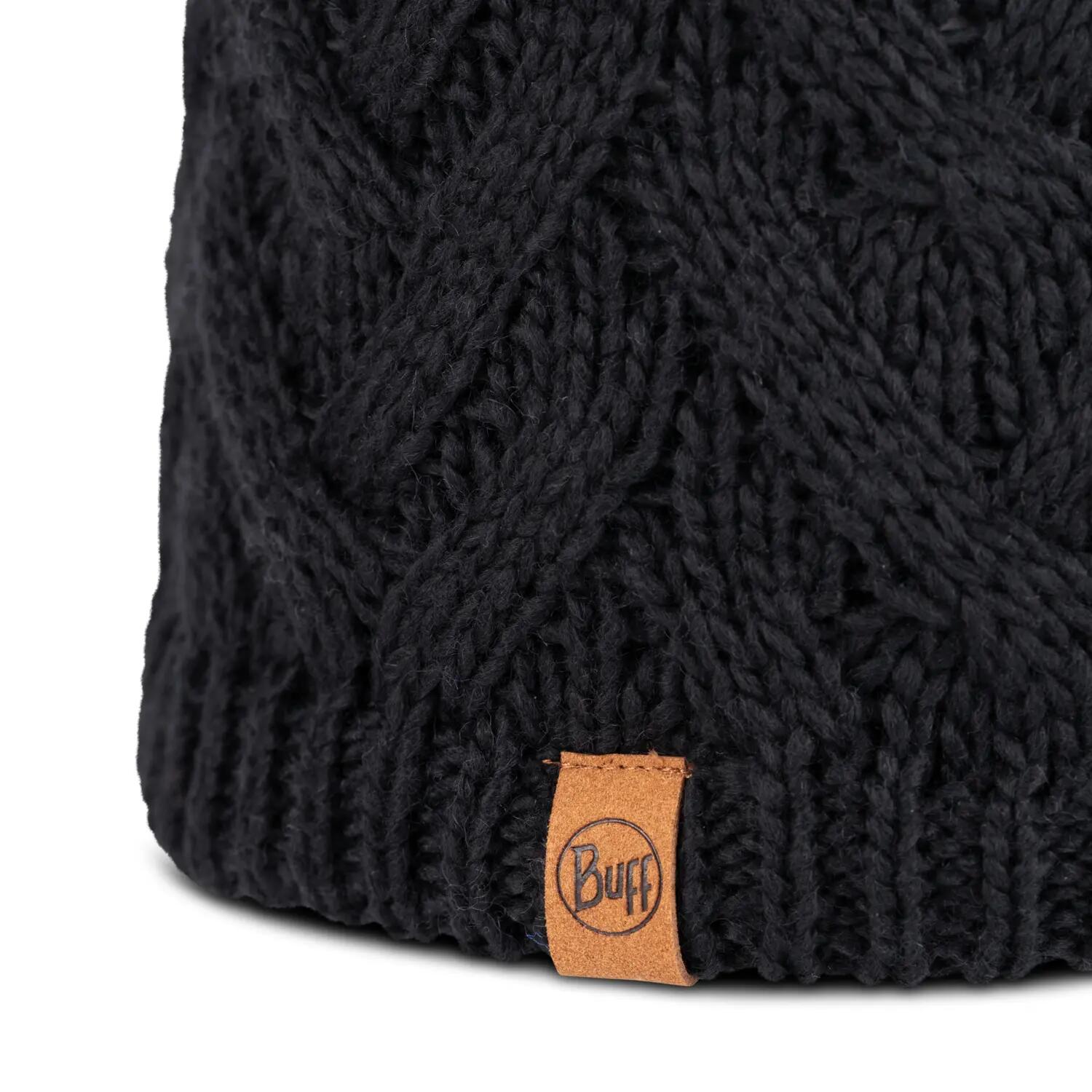 Bonnet Knitted & Fleece Band Femme Buff Noir TAILLE UNIQUE 2/5