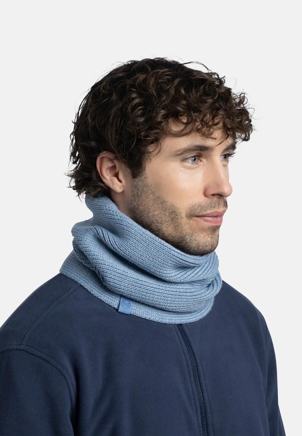 Cache-cou tricoté Unisex Buff Bleu TAILLE UNIQUE 3/5