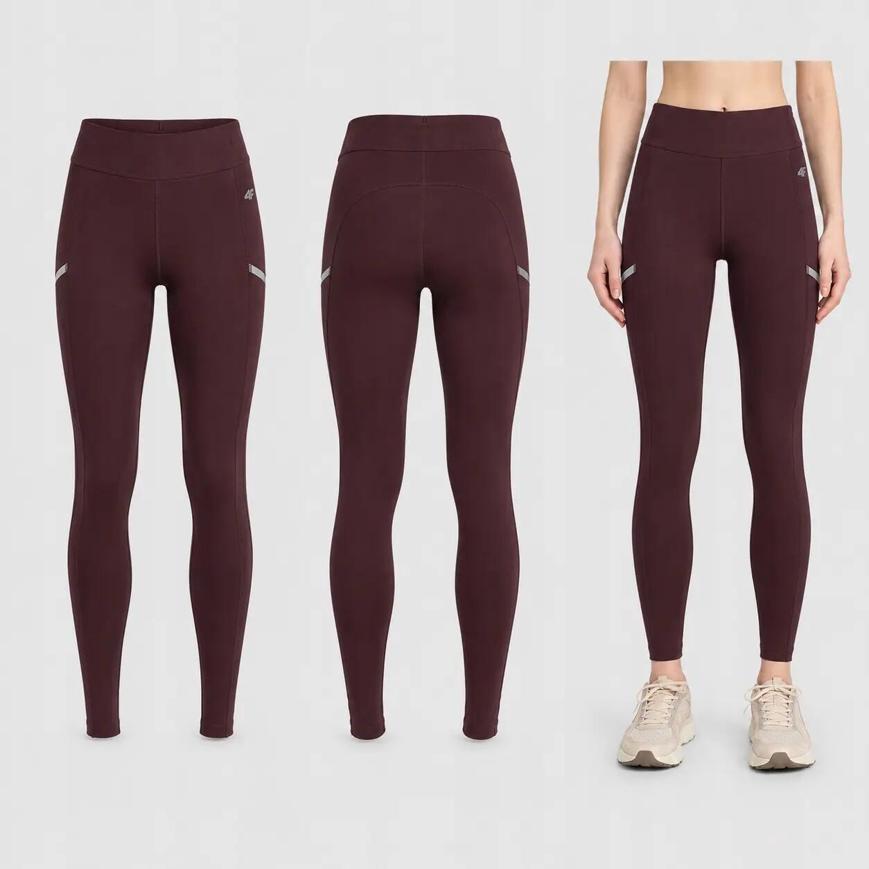 LEGGINSY DAMSKIE 4F DŁUGIE SPORTOWE NA SIŁOWNIĘ KOLOR BRĄZOWY 1/14