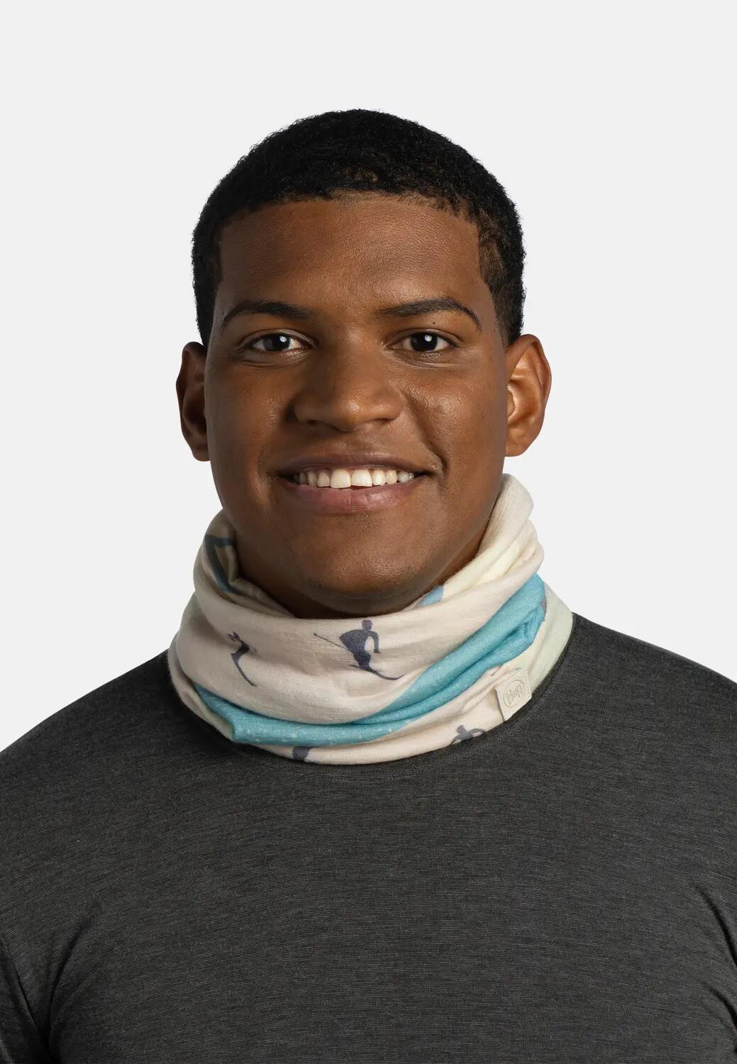 Merino Lightweight Prints Unisex Buff Gris TAILLE UNIQUE 3/5