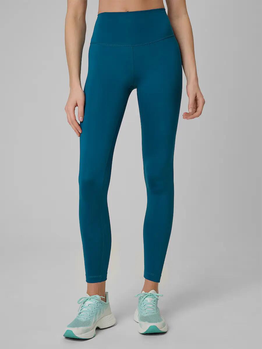 LEGGINSY DAMSKIE 4F TENINGOWE SZYBKOSCHNĄCE Z WYSOKIM STANEM KOLOR ZIELONY 2/8