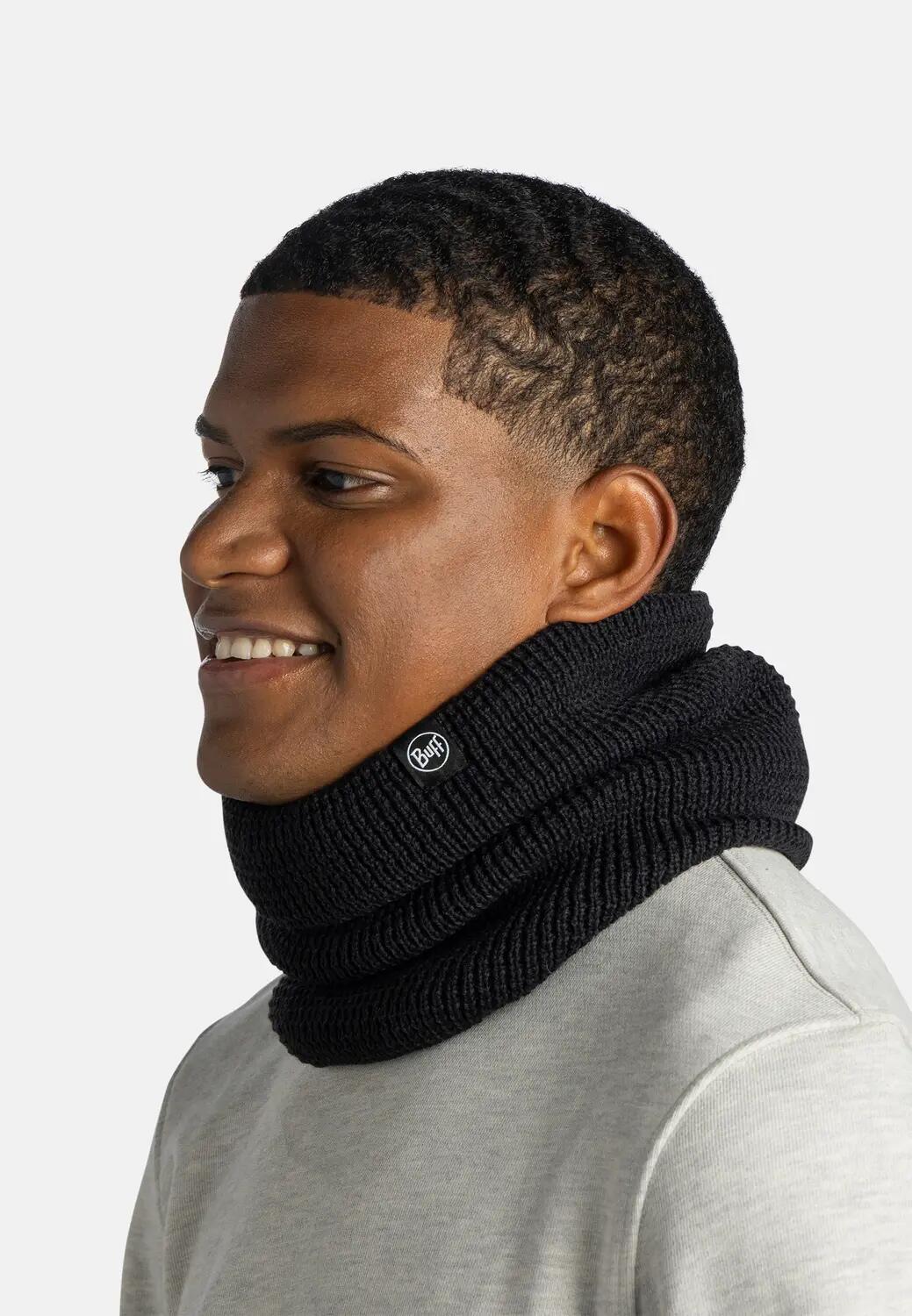 Braga de cuello Knitted & Fleece Unisex Buff Negro ÚNICA 4/5