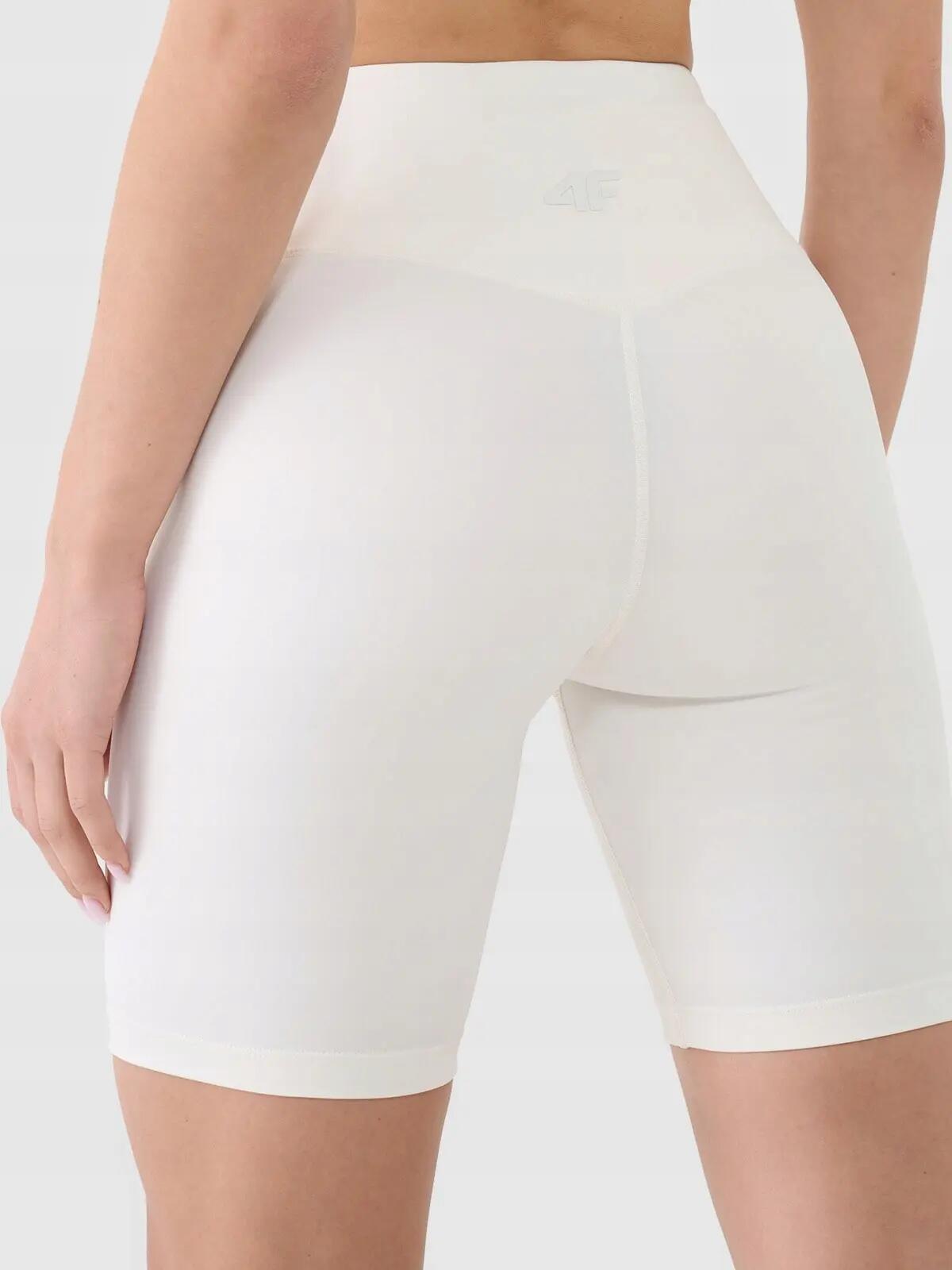 SPODENKI DAMSKIE 4F TRENINGOWE LEGGINSY KRÓTKIE KOLARKI  KOLOR BIAŁY 4/9