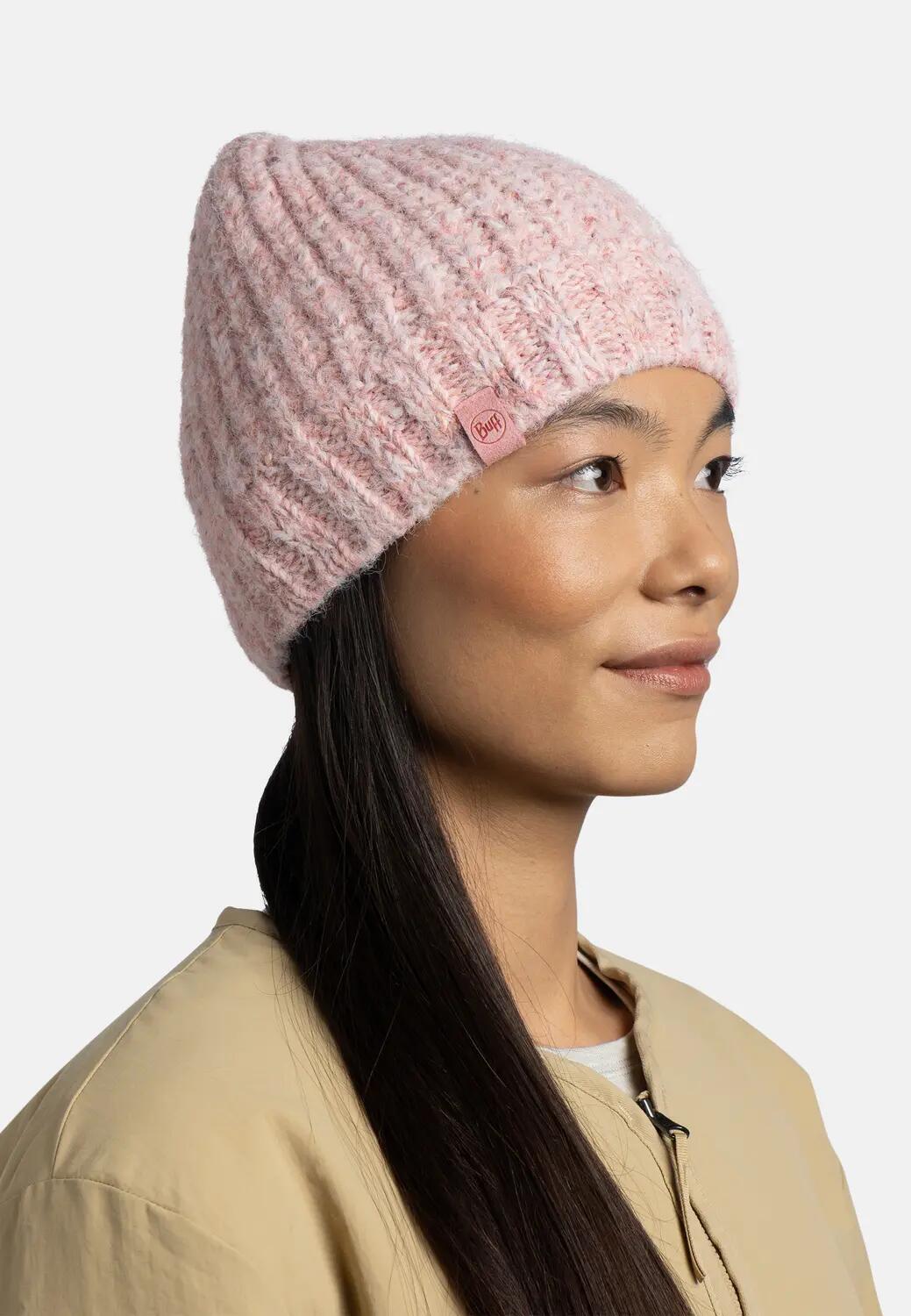 Bonnet Knitted & Fleece Band Femme Buff Rose TAILLE UNIQUE 4/5
