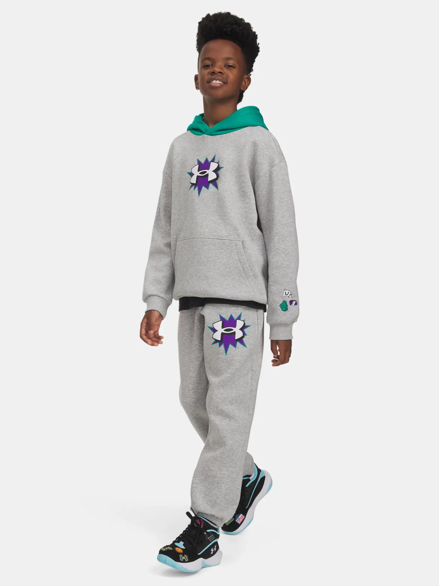 Fiú Under Armour UA B RIVAL FLC GRAPHICS JGR melegítőnadrág 5/5