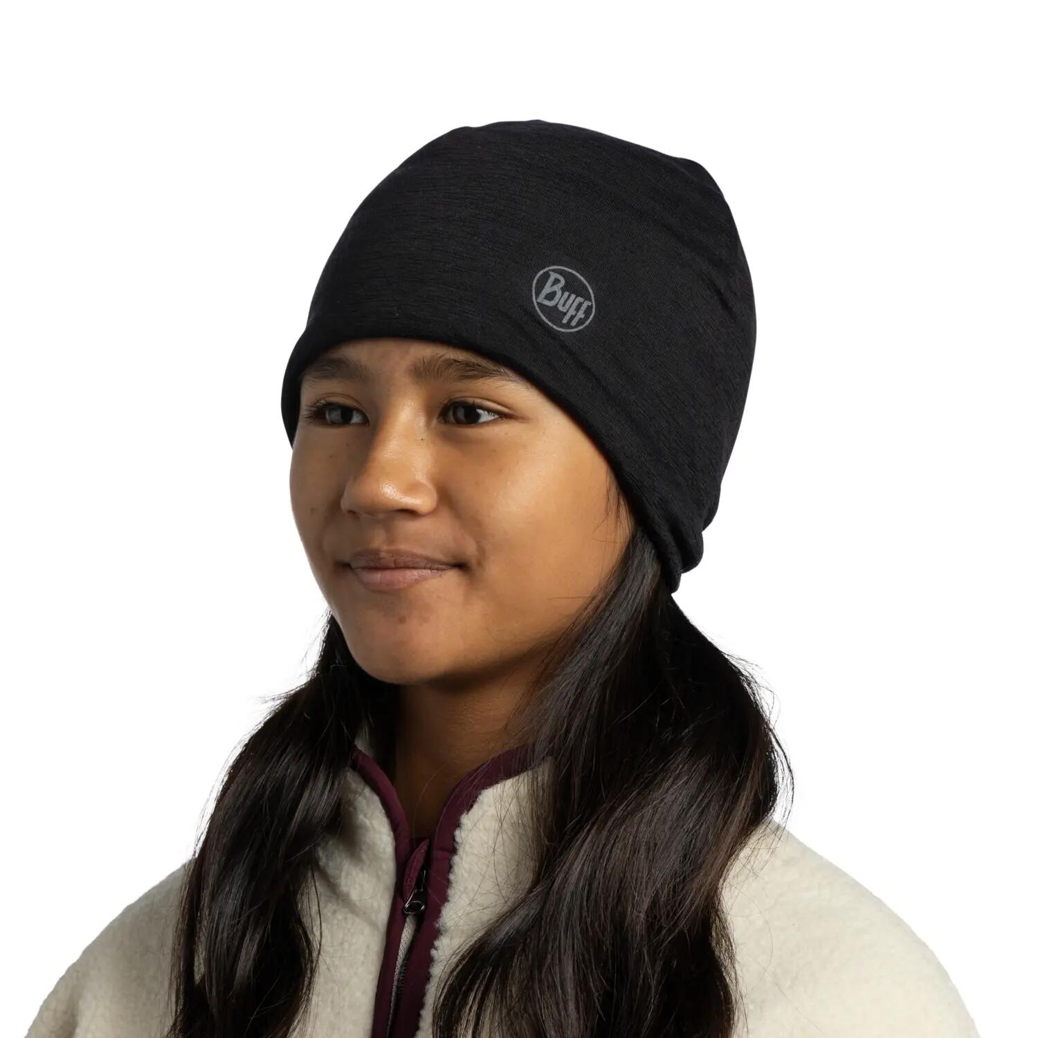 Bonnet Lightweight Merino Reversible Unisex Buff Noir TAILLE UNIQUE 5/6