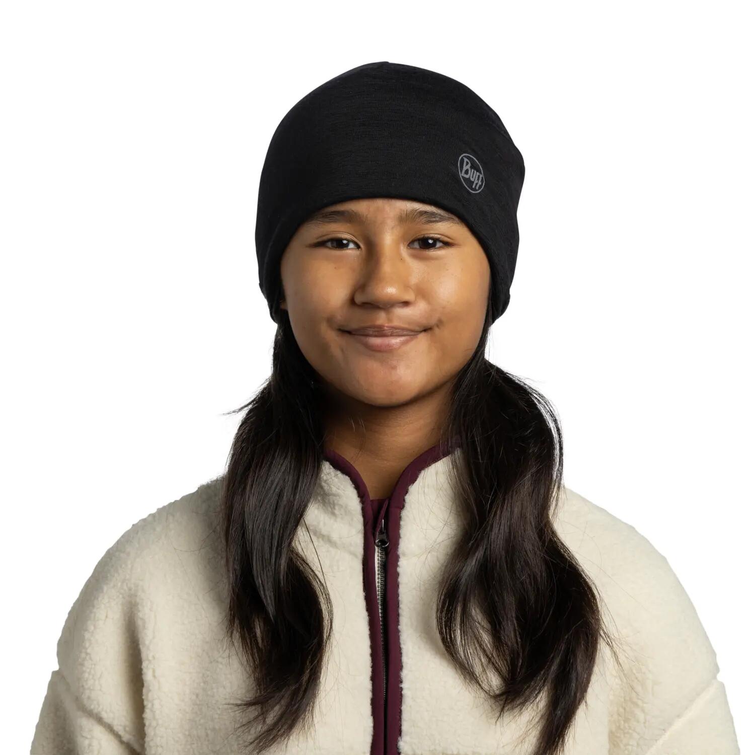 Bonnet Lightweight Merino Reversible Unisex Buff Noir TAILLE UNIQUE 4/6