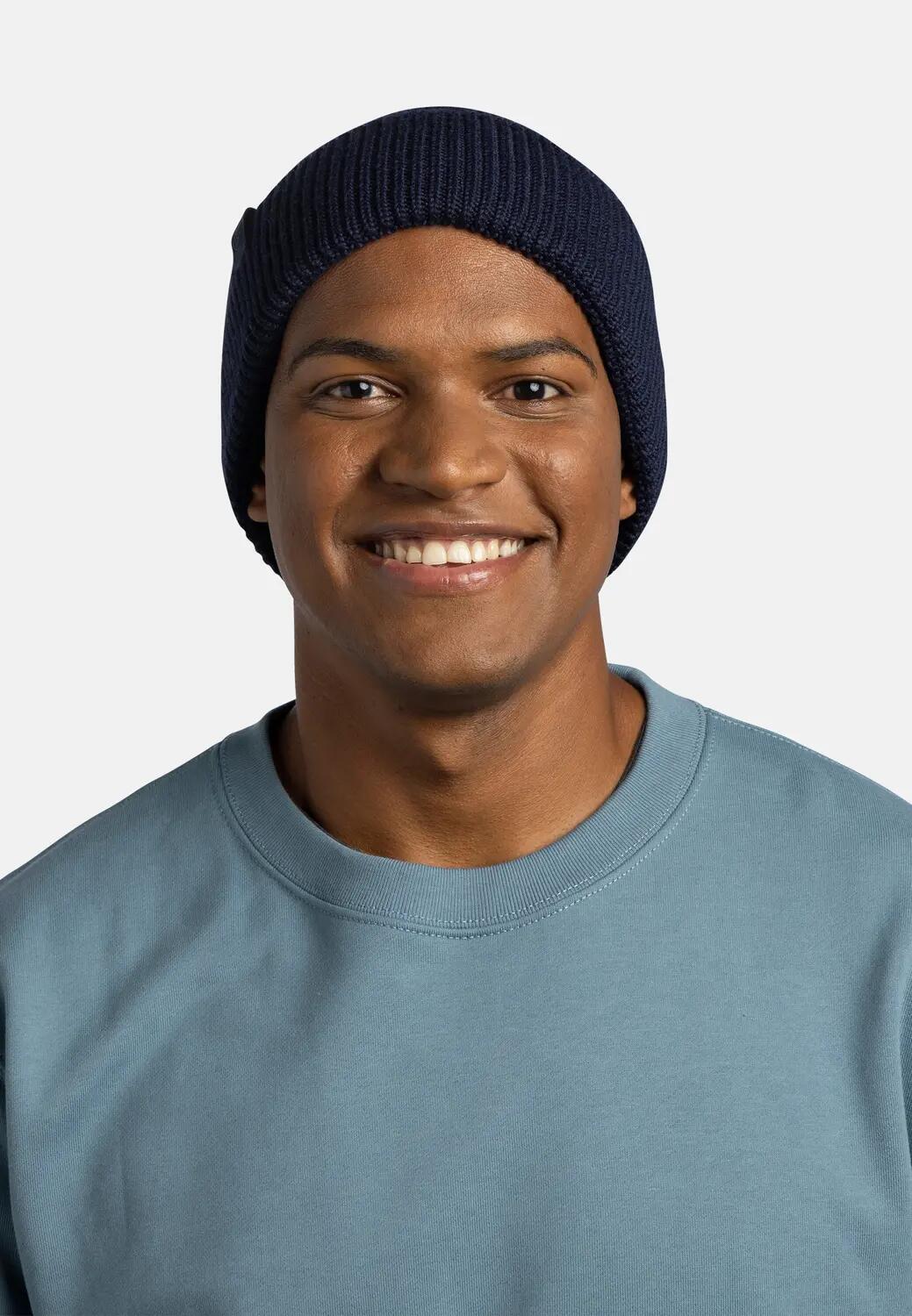 Bonnet tricoté Unisex Buff Bleu foncé TAILLE UNIQUE 3/5