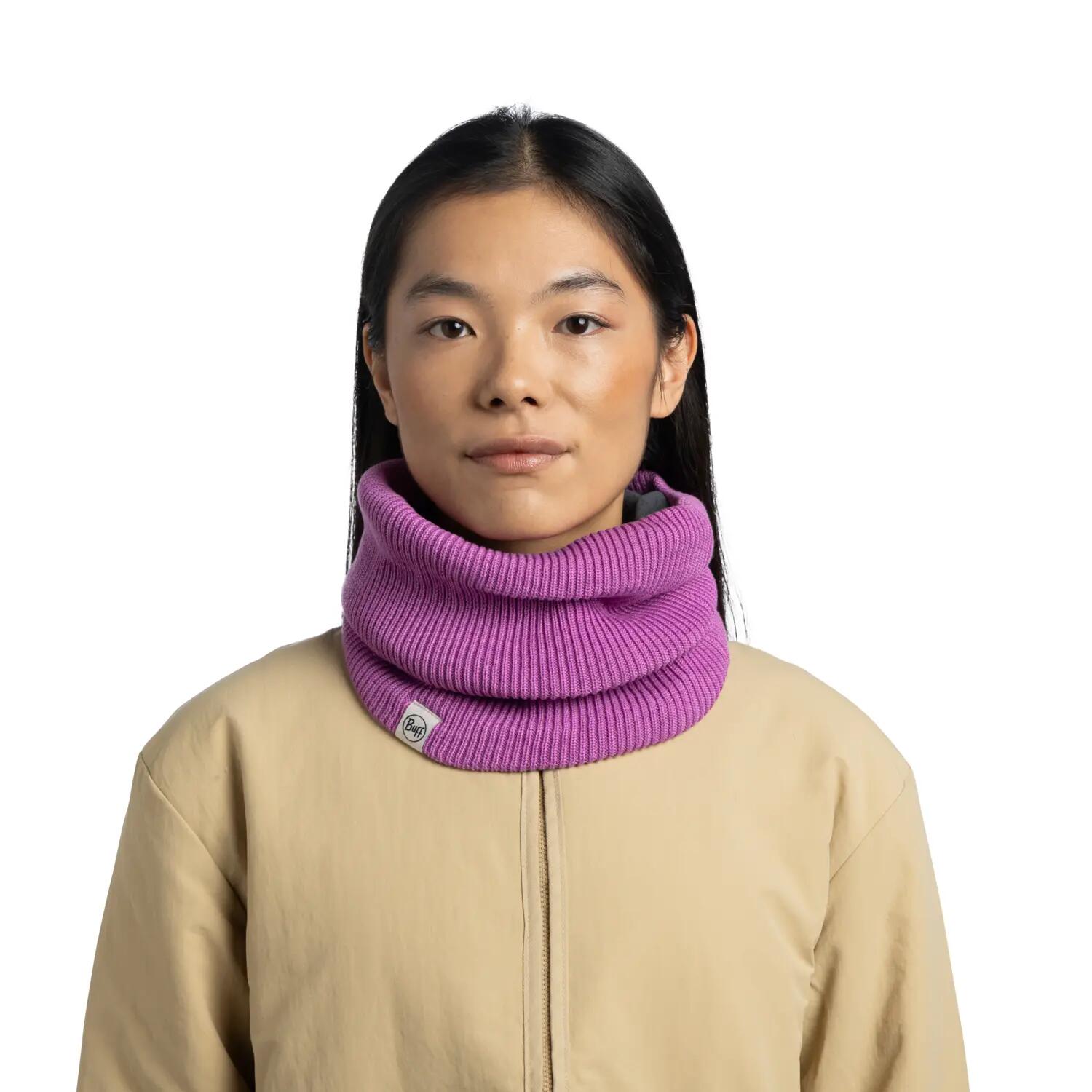 Cache-cou tricoté & Fleece Unisex Buff Violet TAILLE UNIQUE 3/5