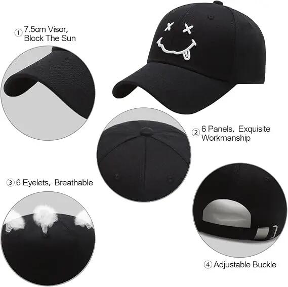Casquette Baseball, Chapeau Ete Respirante Légère Réglable Unisexe avec Brodée C 4/5