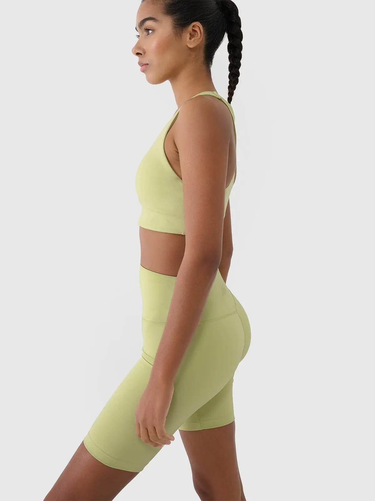 SPODENKI DAMSKIE 4F TRENINGOWE LEGGINSY KRÓTKIE KOLARKI  KOLOR ZIELONY 6/10
