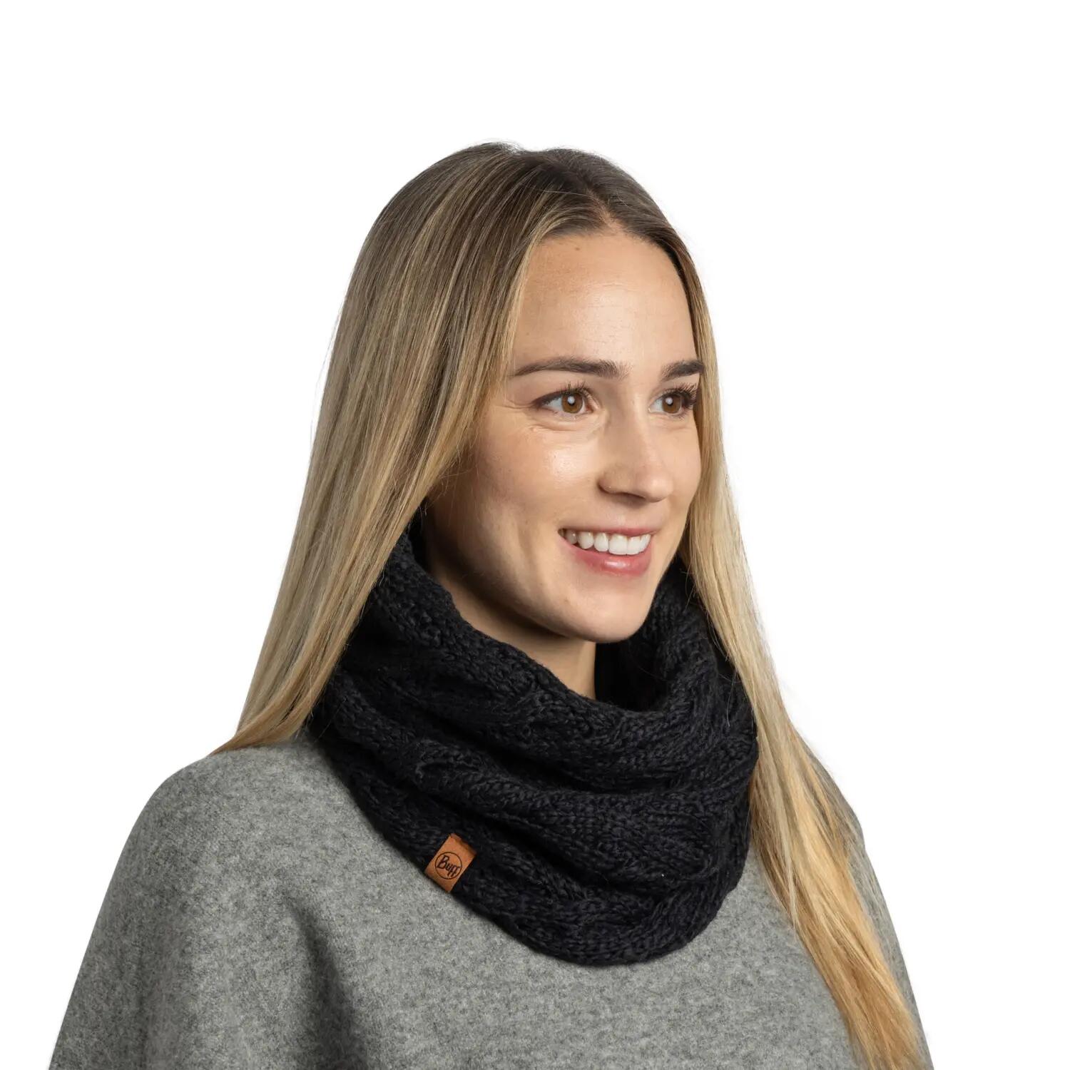 Cache-cou tricoté & Fleece Femme Buff Noir TAILLE UNIQUE 4/5