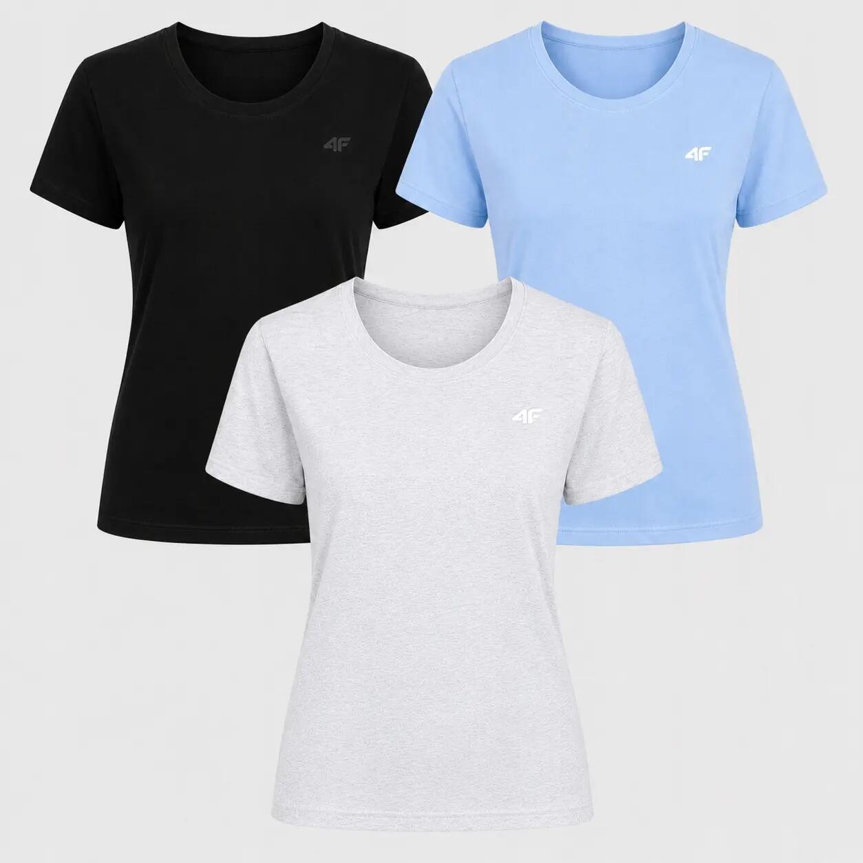 T-SHIRT DAMSKI 4F ZESTAW 3PAK KOSZULKA SPORTOWA KOMPLET L F3308 SS26 1/8