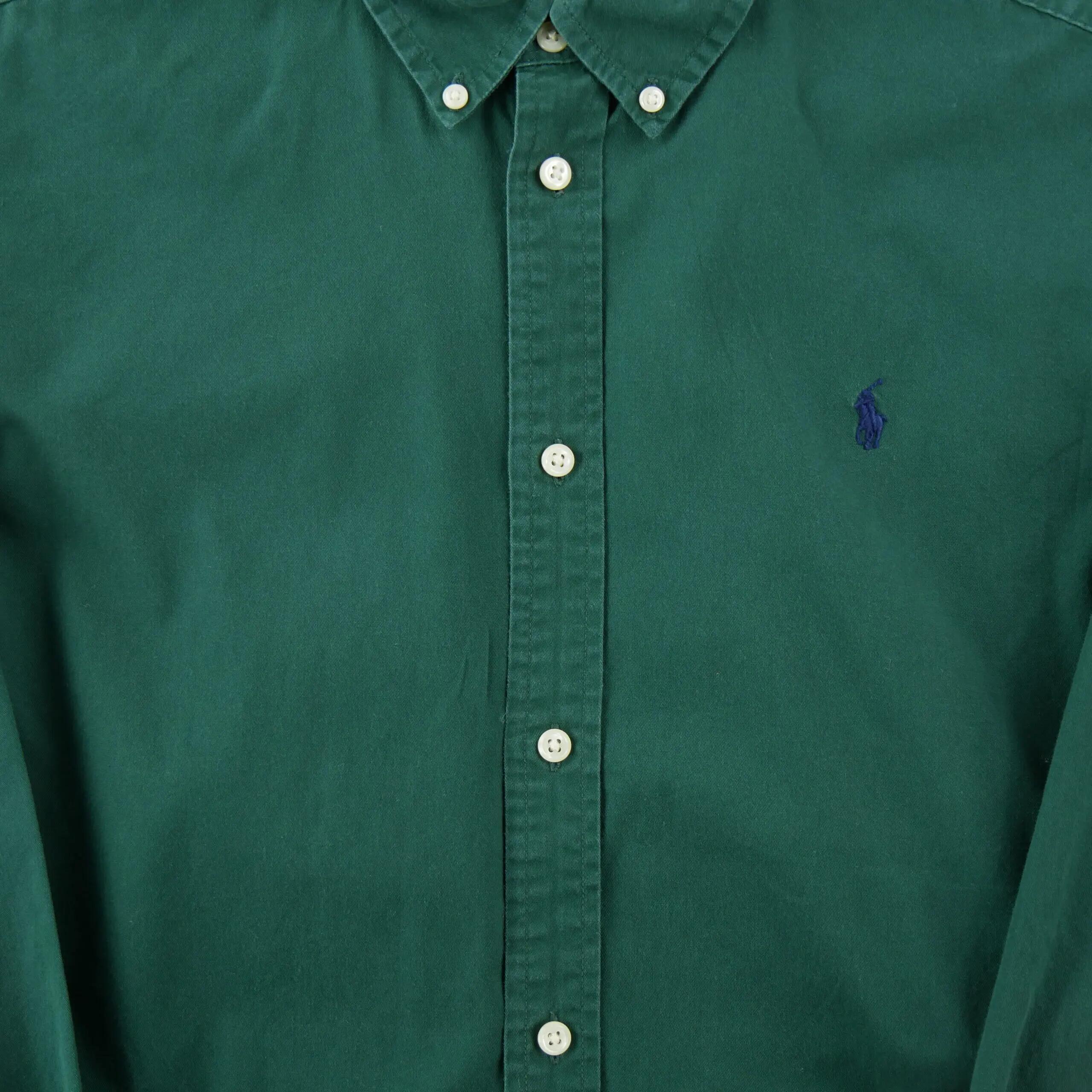 Tweedehands - Klassiek overhemd Heren Groen - Zeer goede staat 4/7