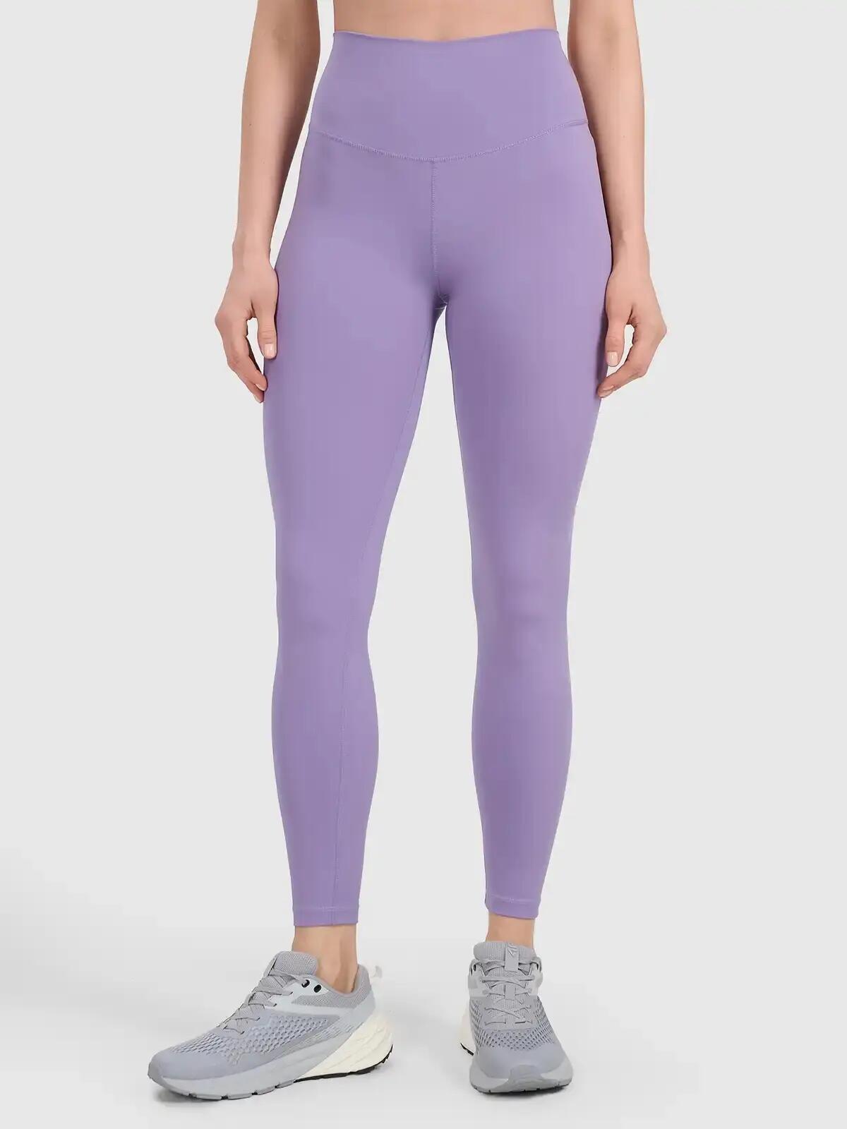 LEGGINSY DAMSKIE 4F TENINGOWE SZYBKOSCHNĄCE Z WYSOKIM STANEM KOLOR FIOLETOWY 2/14