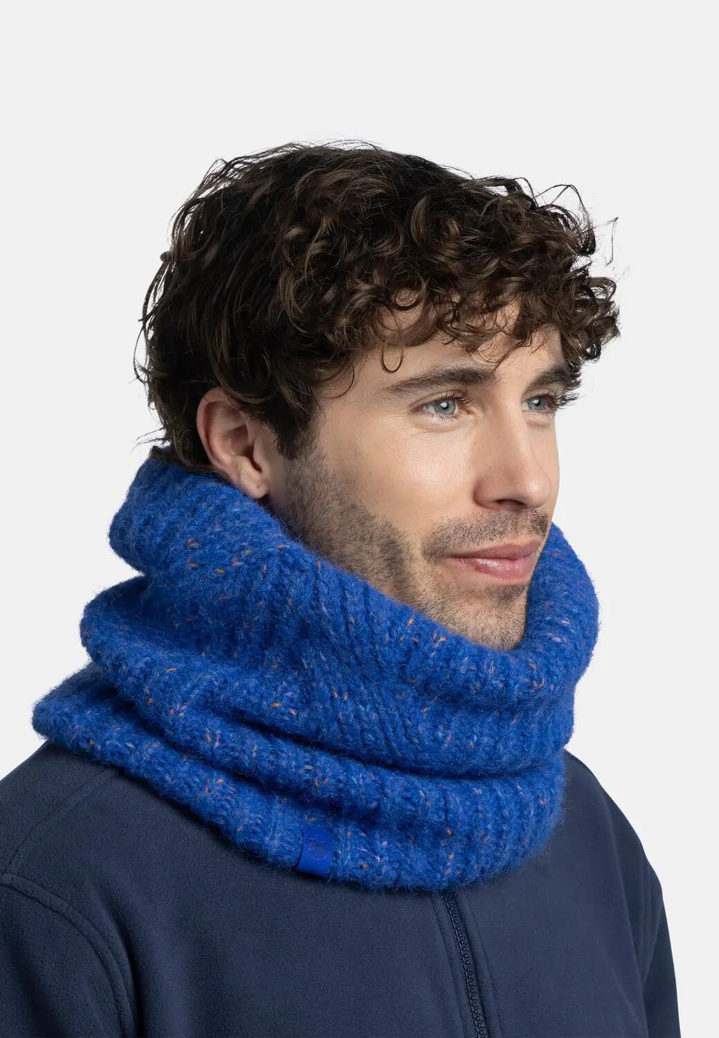 Cache-cou tricoté & Fleece Femme Buff Bleu TAILLE UNIQUE 4/5