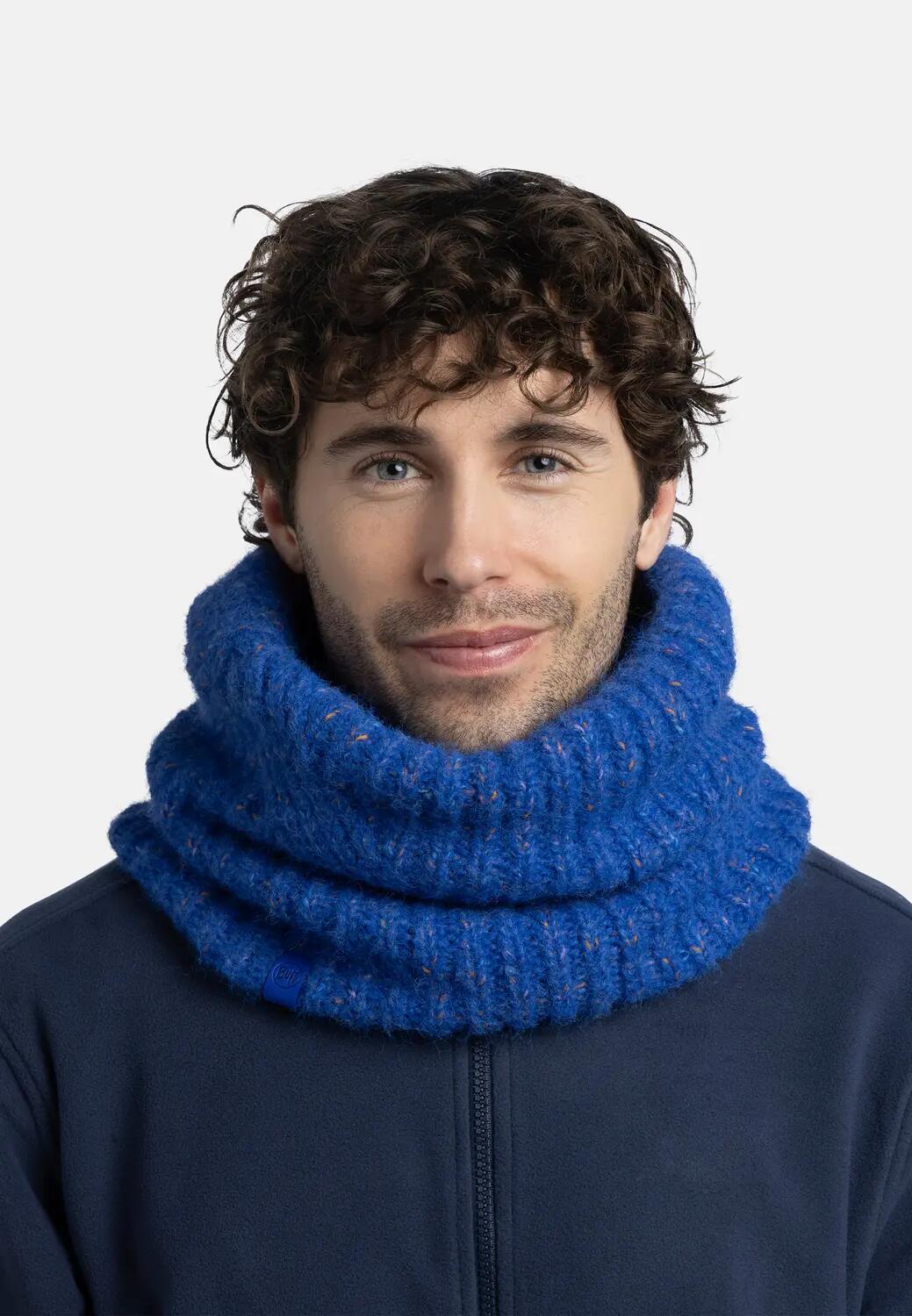 Cache-cou tricoté & Fleece Femme Buff Bleu TAILLE UNIQUE 3/5