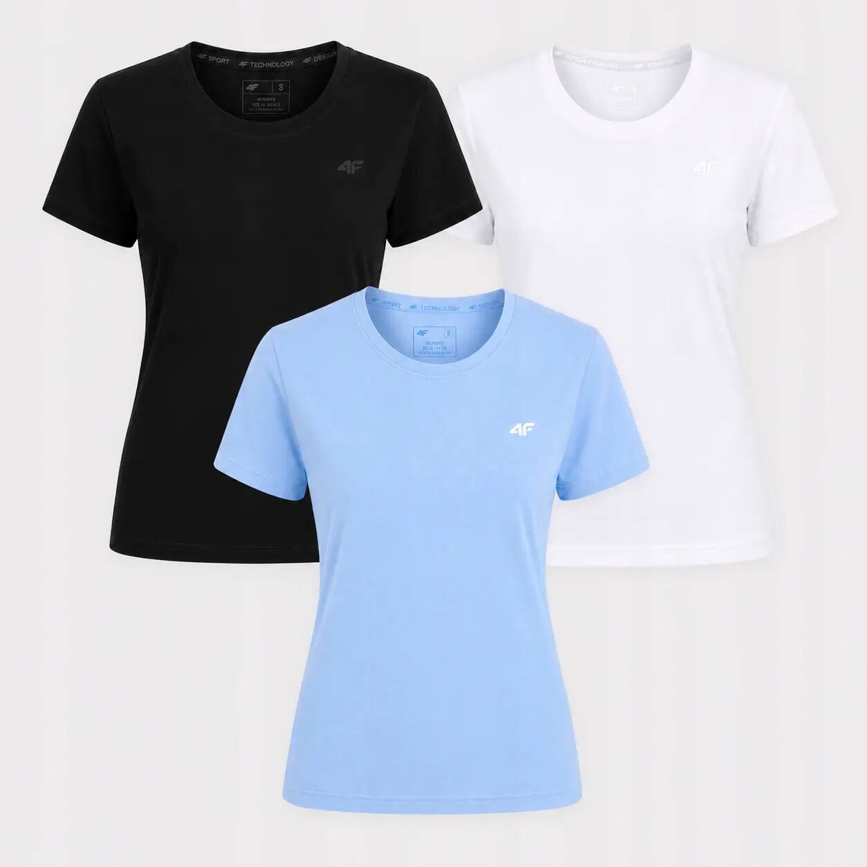 T-SHIRT DAMSKI 4F ZESTAW 3PAK KOSZULKA SPORTOWA KOMPLET XS F3308 SS26 1/8