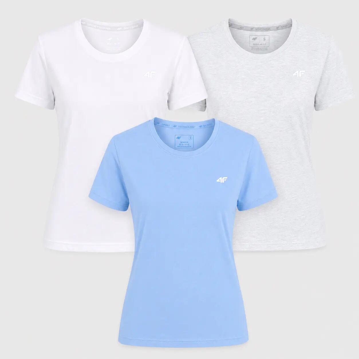 T-SHIRT DAMSKI 4F ZESTAW 3PAK KOSZULKA SPORTOWA KOMPLET XL F3308 SS26 1/8