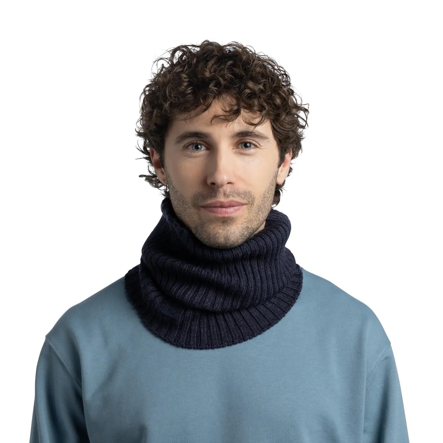 Cache-cou tricoté Unisex Buff Bleu foncé TAILLE UNIQUE 3/5