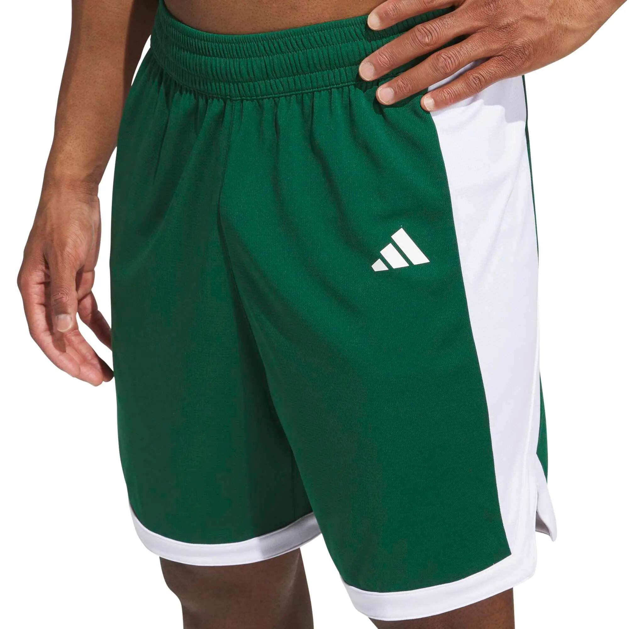Pantaloncini da basket uomo adidas verde 6/7
