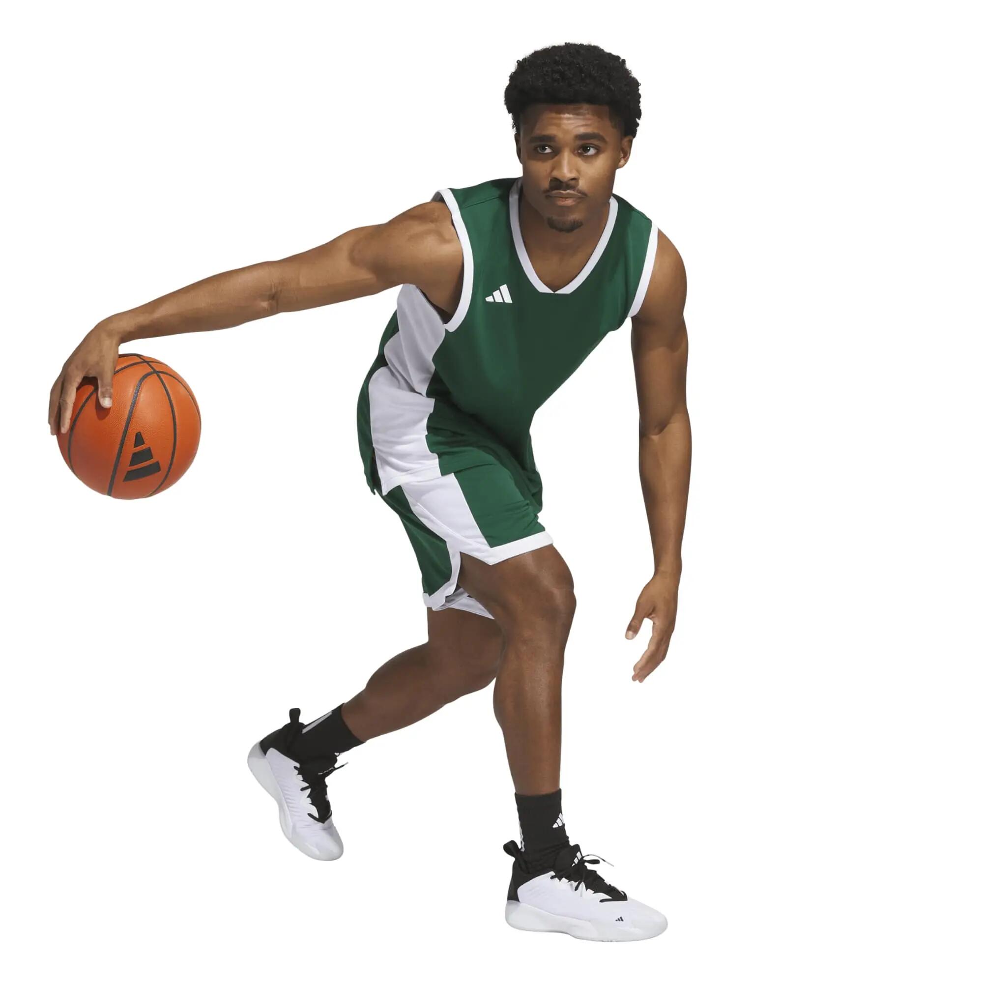 Pantaloncini da basket uomo adidas verde 5/7