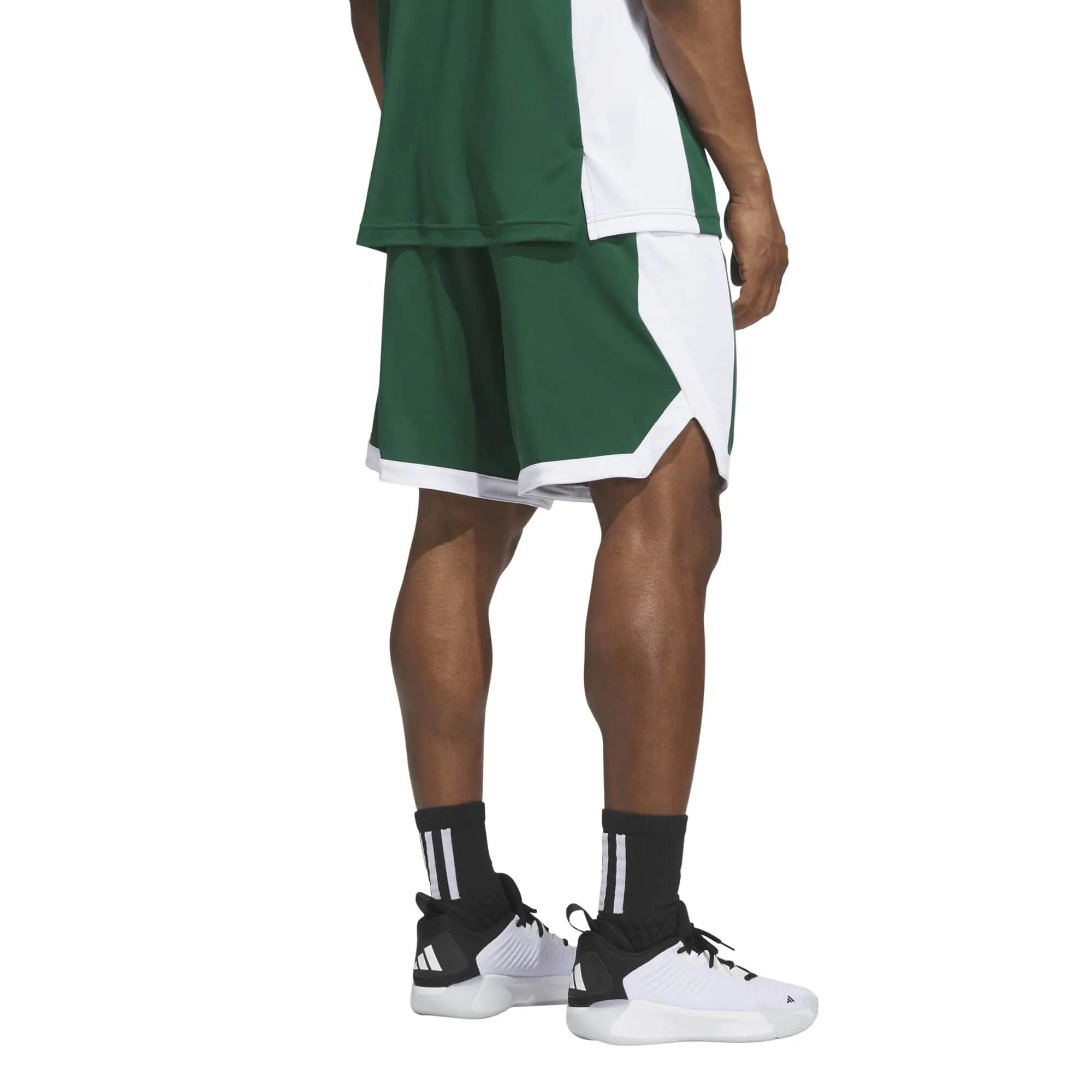 Pantaloncini da basket uomo adidas verde 4/7
