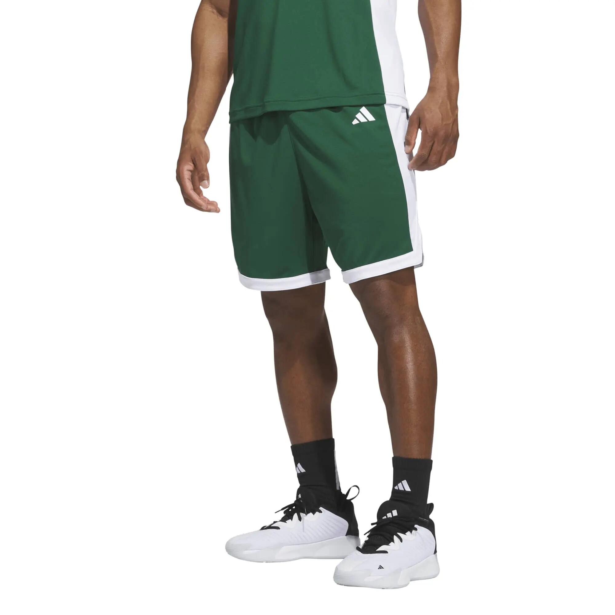 Pantaloncini da basket uomo adidas verde 3/7