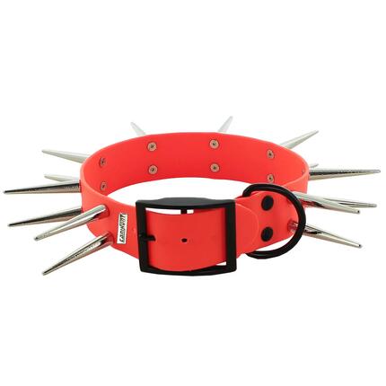COLLIER CHIEN CANIHUNT MADE IN FRANCE anti agression, PVC 38mm ORANGE