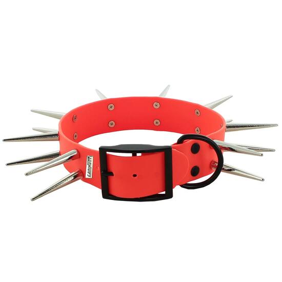 COLLIER CHIEN CANIHUNT MADE IN FRANCE anti agression, PVC 38mm ORANGE
