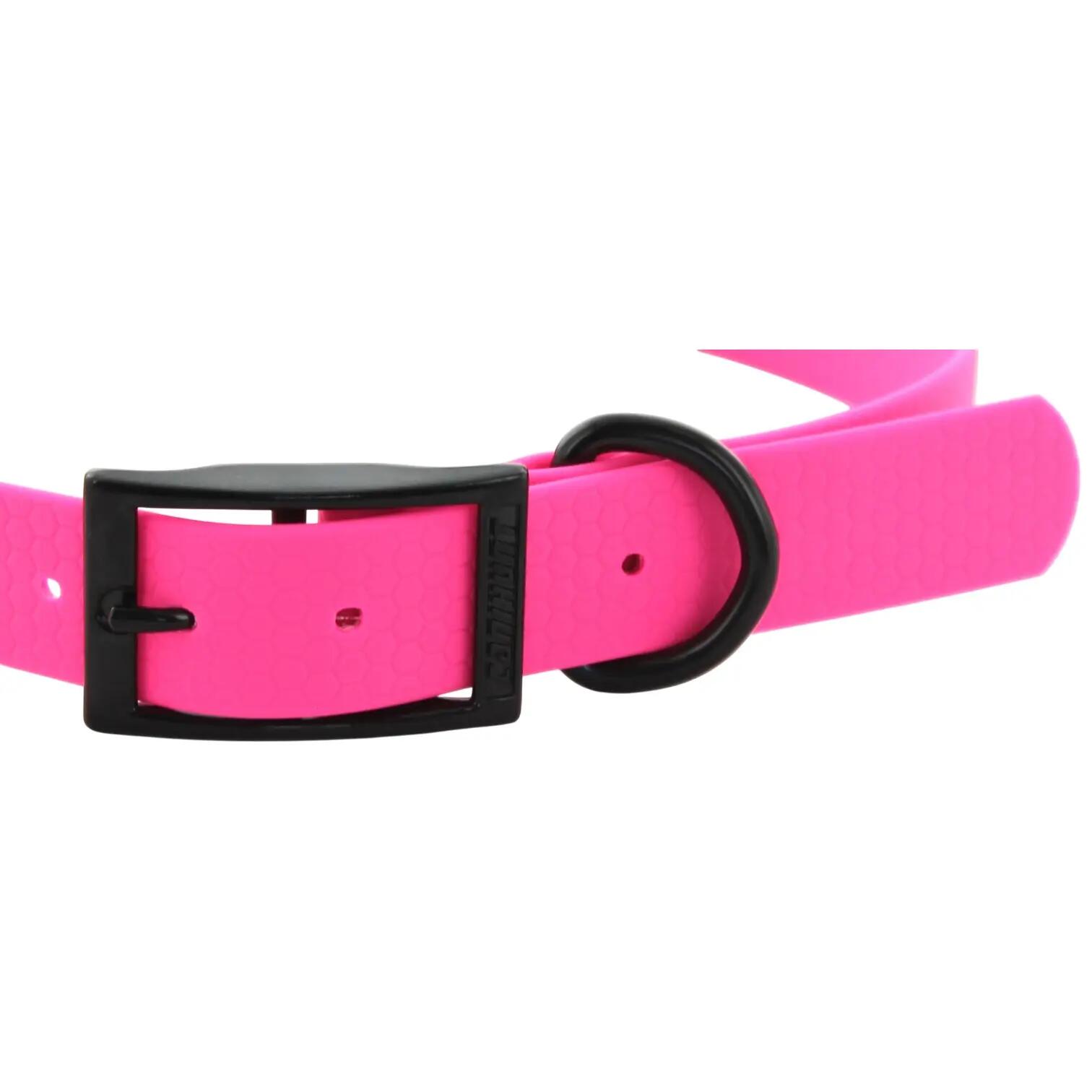 COLLIER CHIEN CANIHUNT MADE IN FRANCE HEXA 25mm ROSE FLUO 2/5