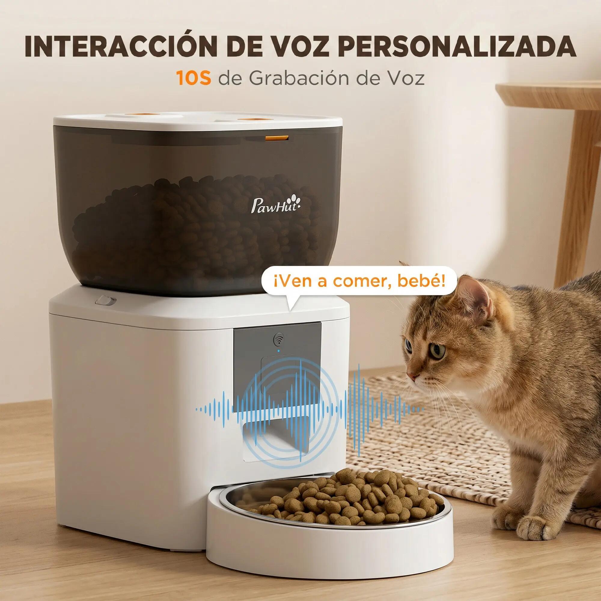 Comedero Automático Mascotas PawHut 35x18.5x30.5 cm Blanco 4/9