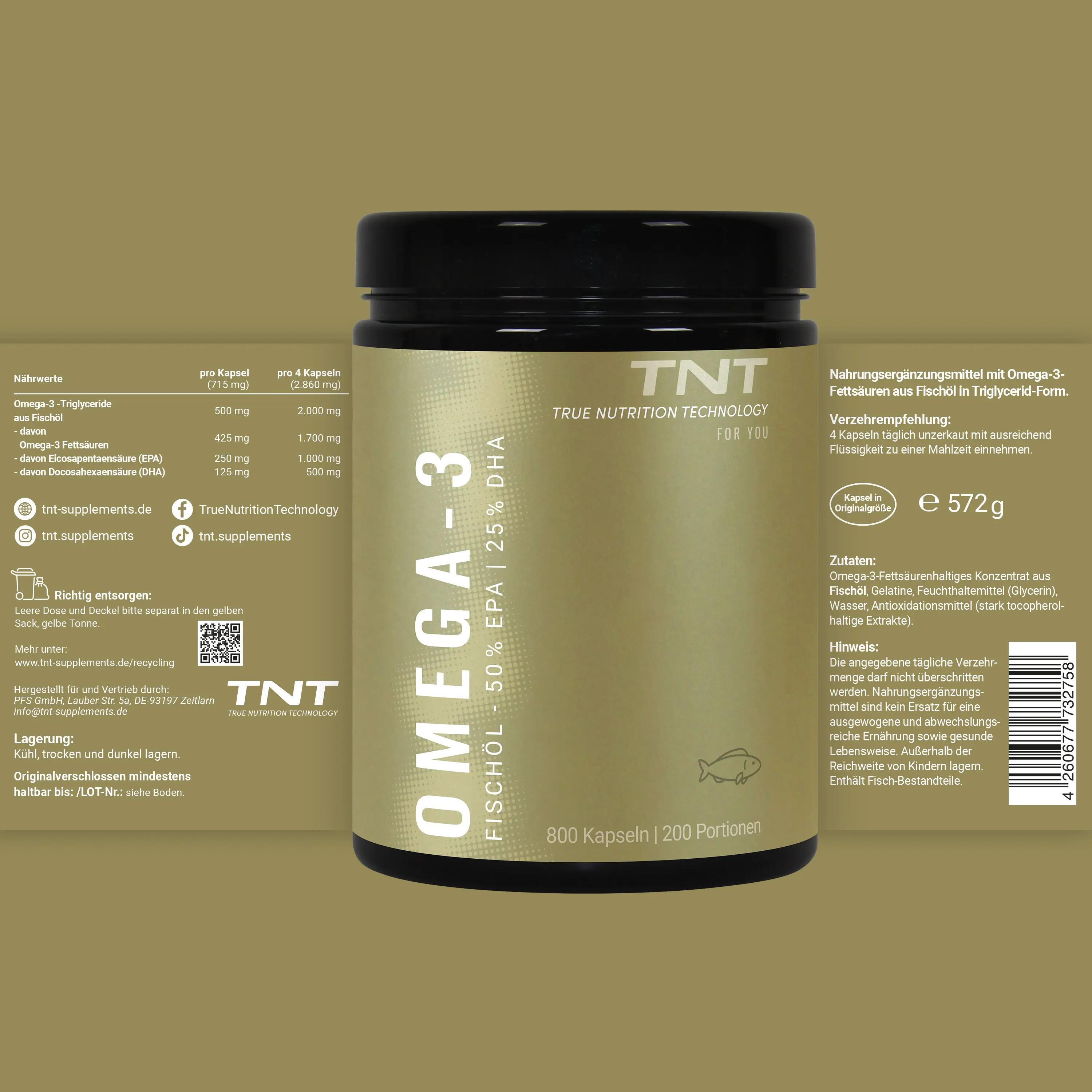 Omega-3 Fischöl Kapseln (50% EPA, 25% DHA) 5/5