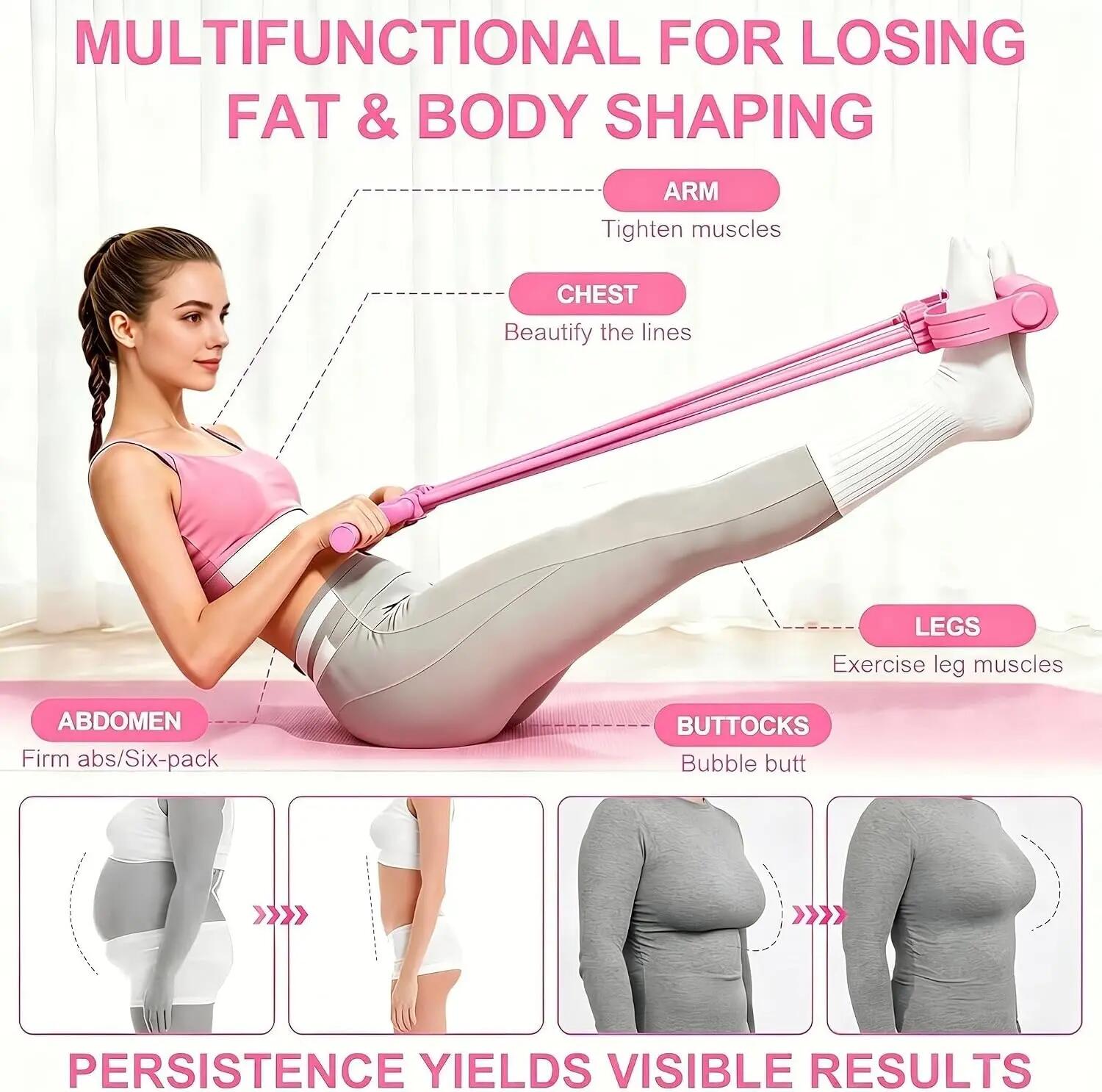 Bande de Résistance Musculation 3 en 1 avec Pédales et Poignées, Élastique Multi 3/5