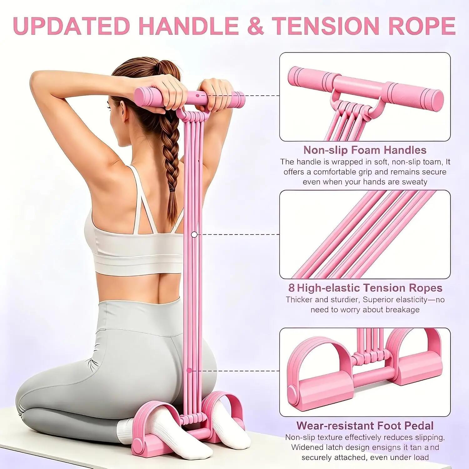 Bande de Résistance Musculation 3 en 1 avec Pédales et Poignées, Élastique Multi 2/5