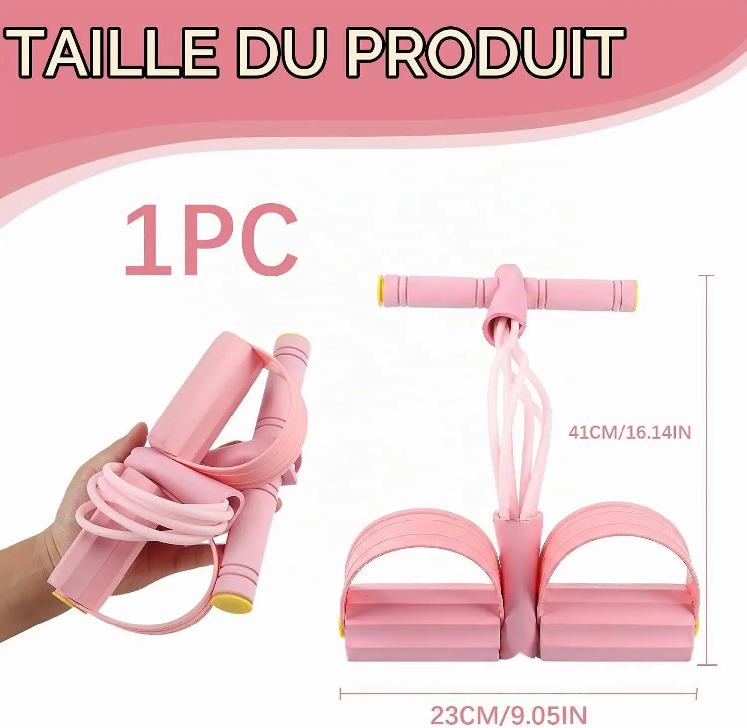 1 Appareil De Fitness Multifonction Rose, Entraîneur Abdominal avec 6 Tubes Élas 2/5