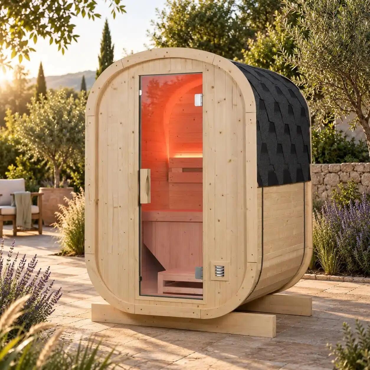 Sauna finlandesa exterior Gaia Urban  2 plazas Holls 4,5kW 7/10