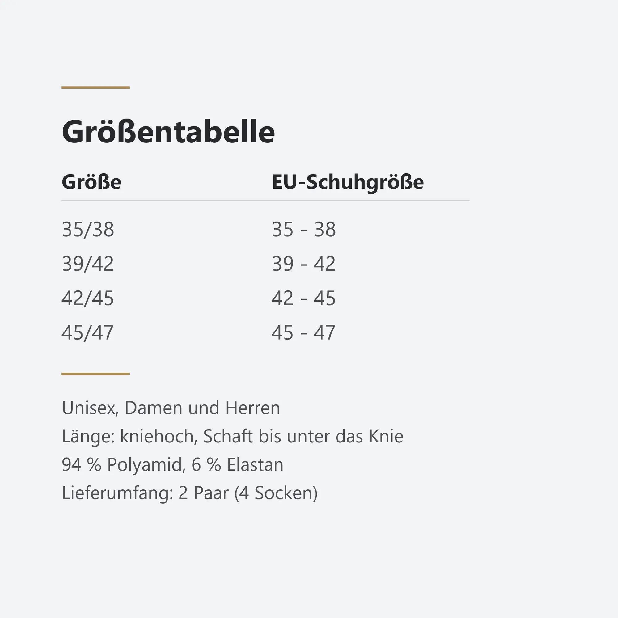 Kompressionssocken kniehoch 2er Pack, Laufsocken mit verstärkter Ferse 9/10
