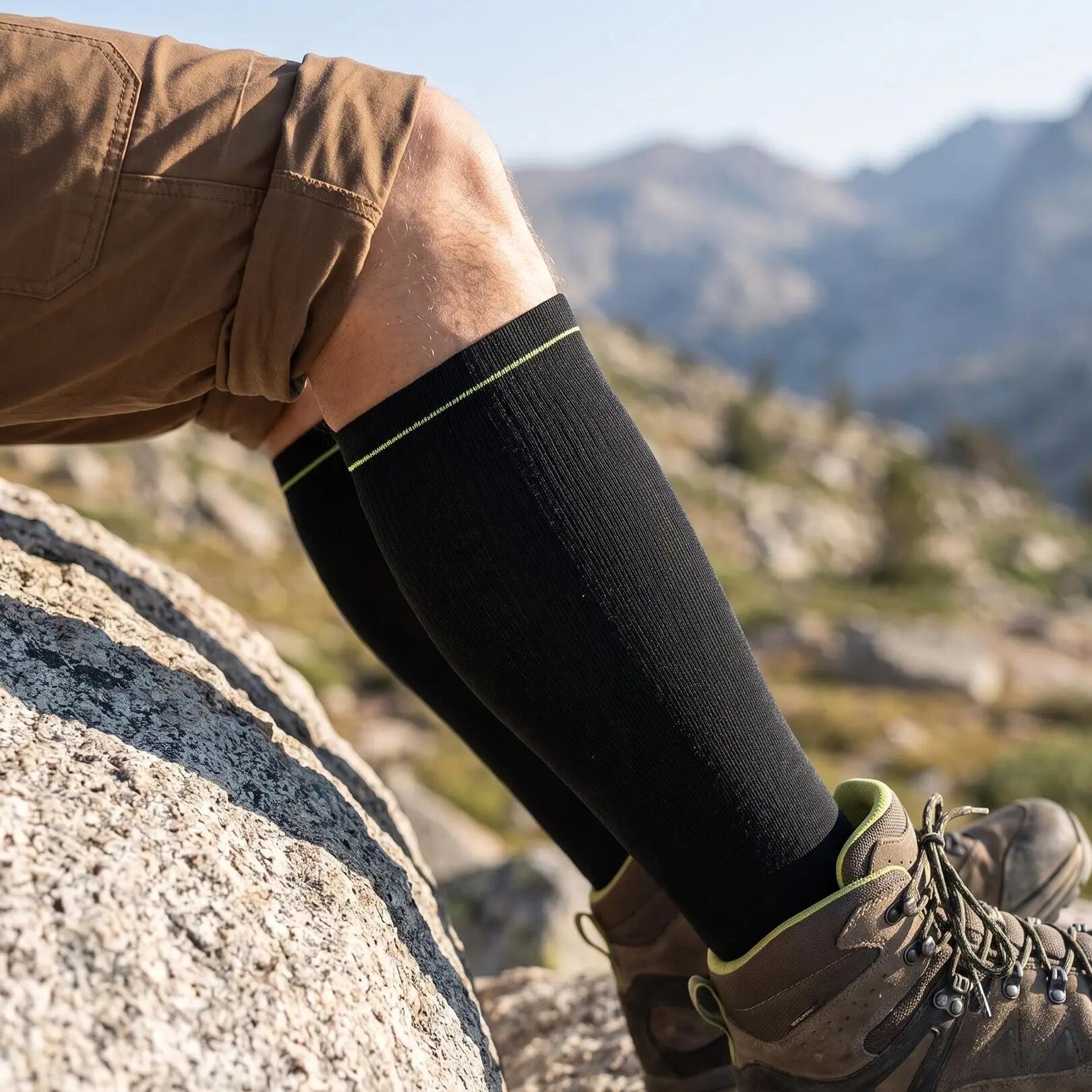 Kompressionssocken kniehoch 2er Pack, Laufsocken mit verstärkter Ferse 7/10