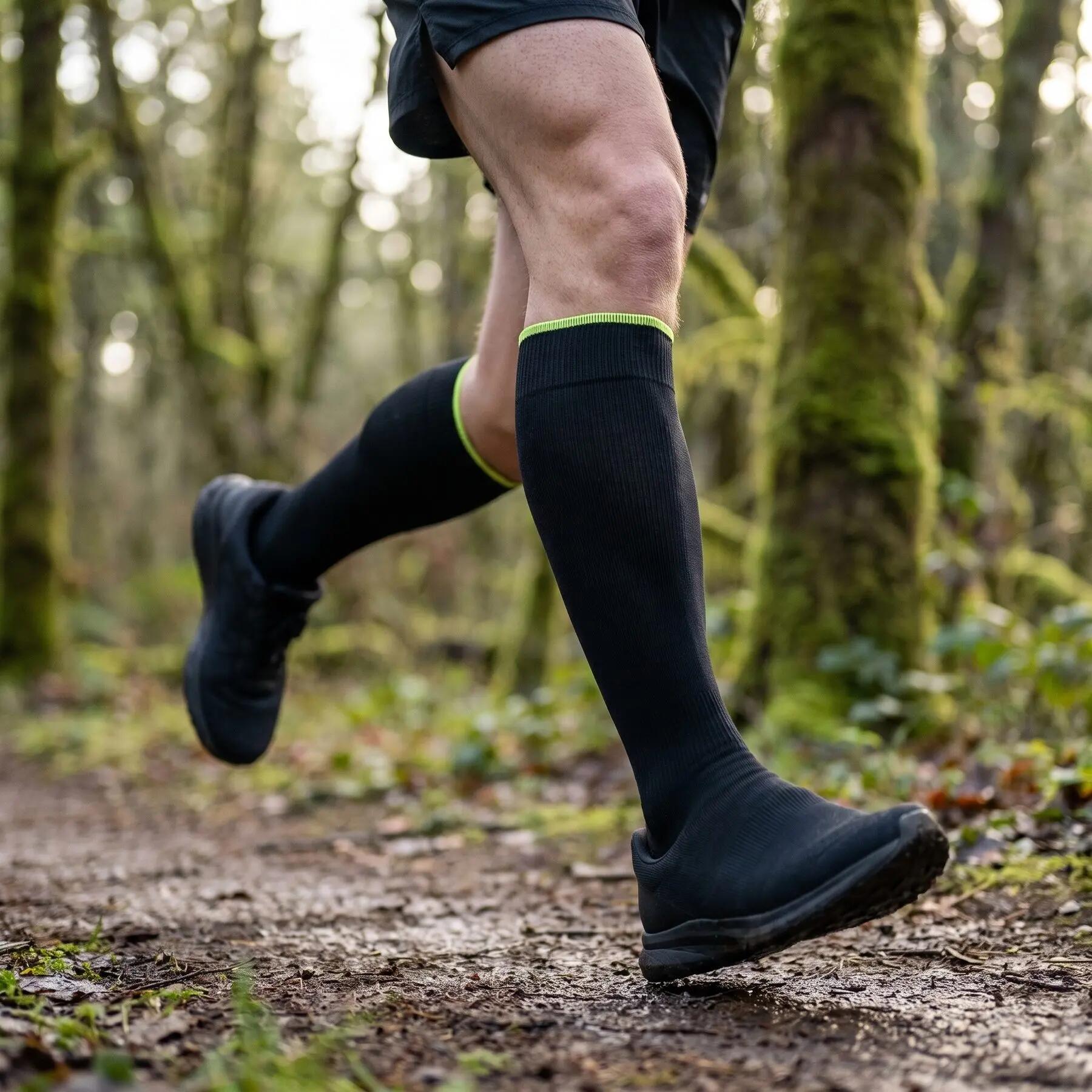 Kompressionssocken kniehoch 2er Pack, Laufsocken mit verstärkter Ferse 6/10