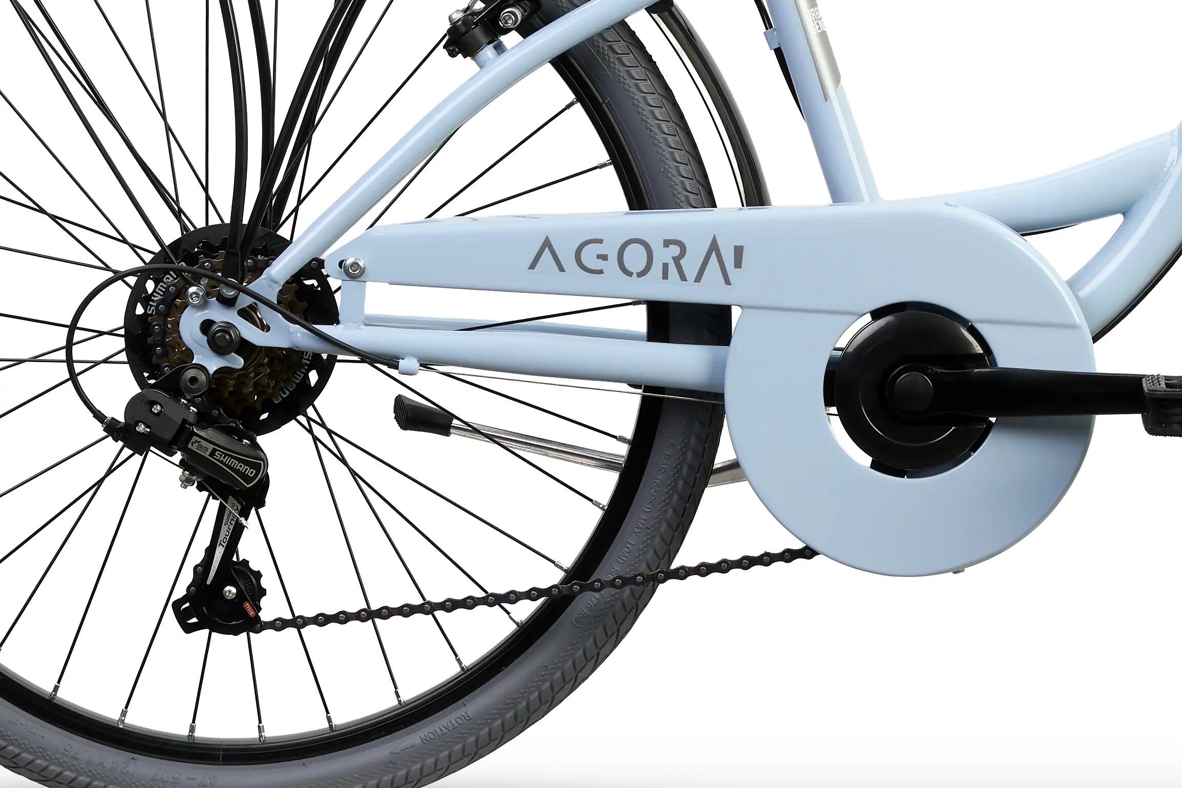 Rower Dziecięcy Miejski AGORÀ 24" 6 Biegów Shimano Lekki z Bagażnikiem 4/6