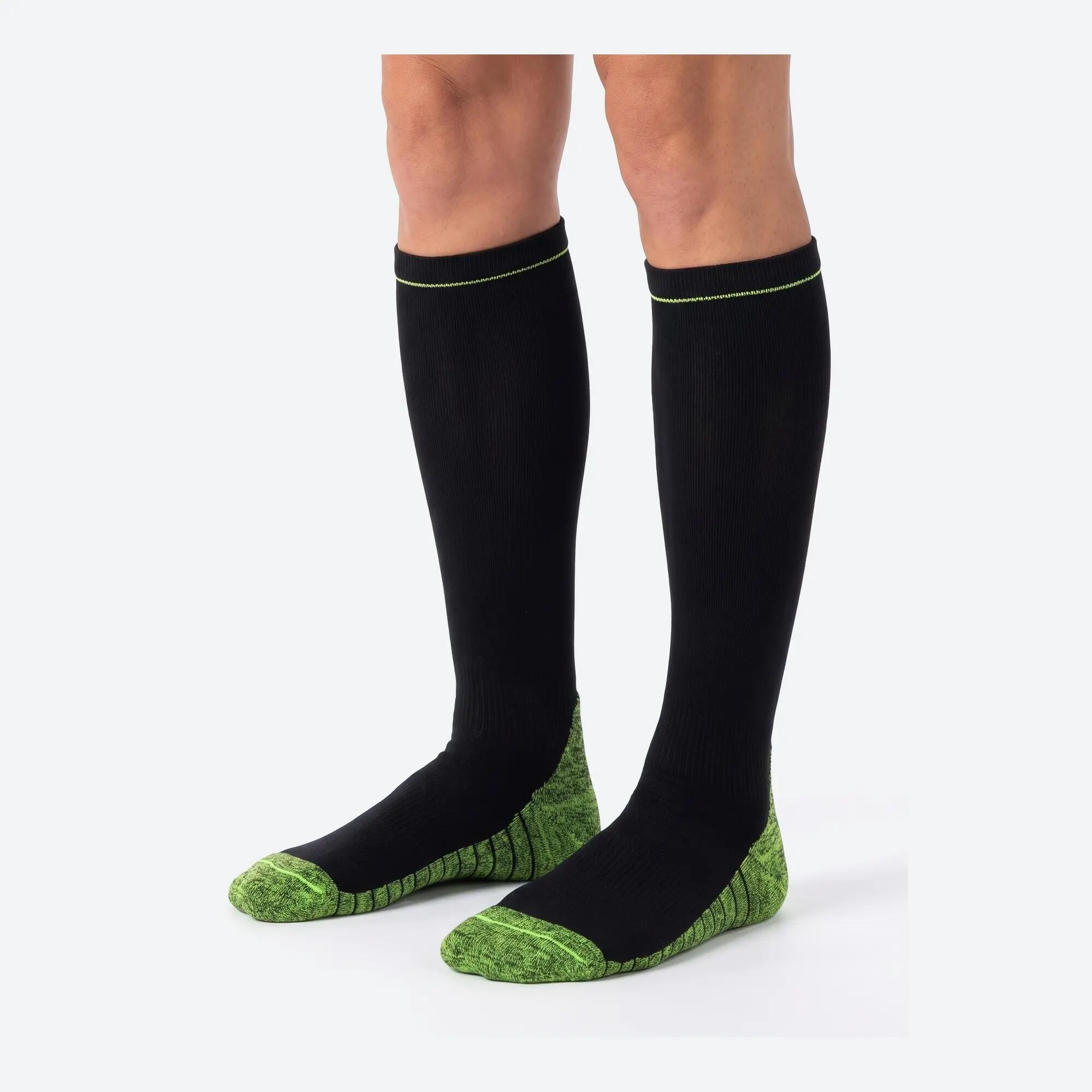Kompressionssocken kniehoch 2er Pack, Laufsocken mit verstärkter Ferse 4/10